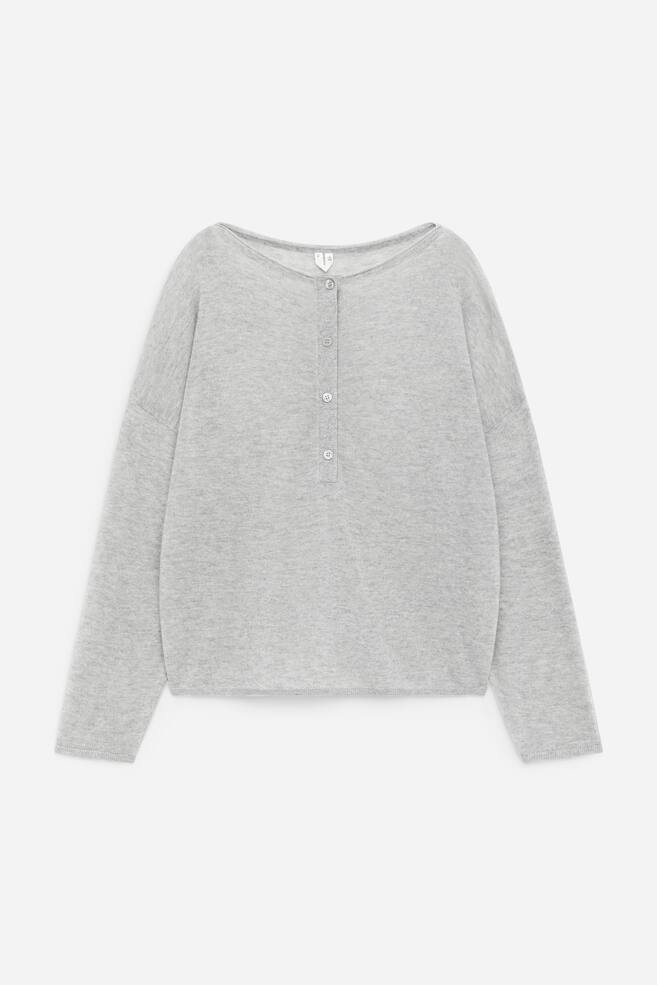 Pull à col bateau en pur cachemire - gris - 1
