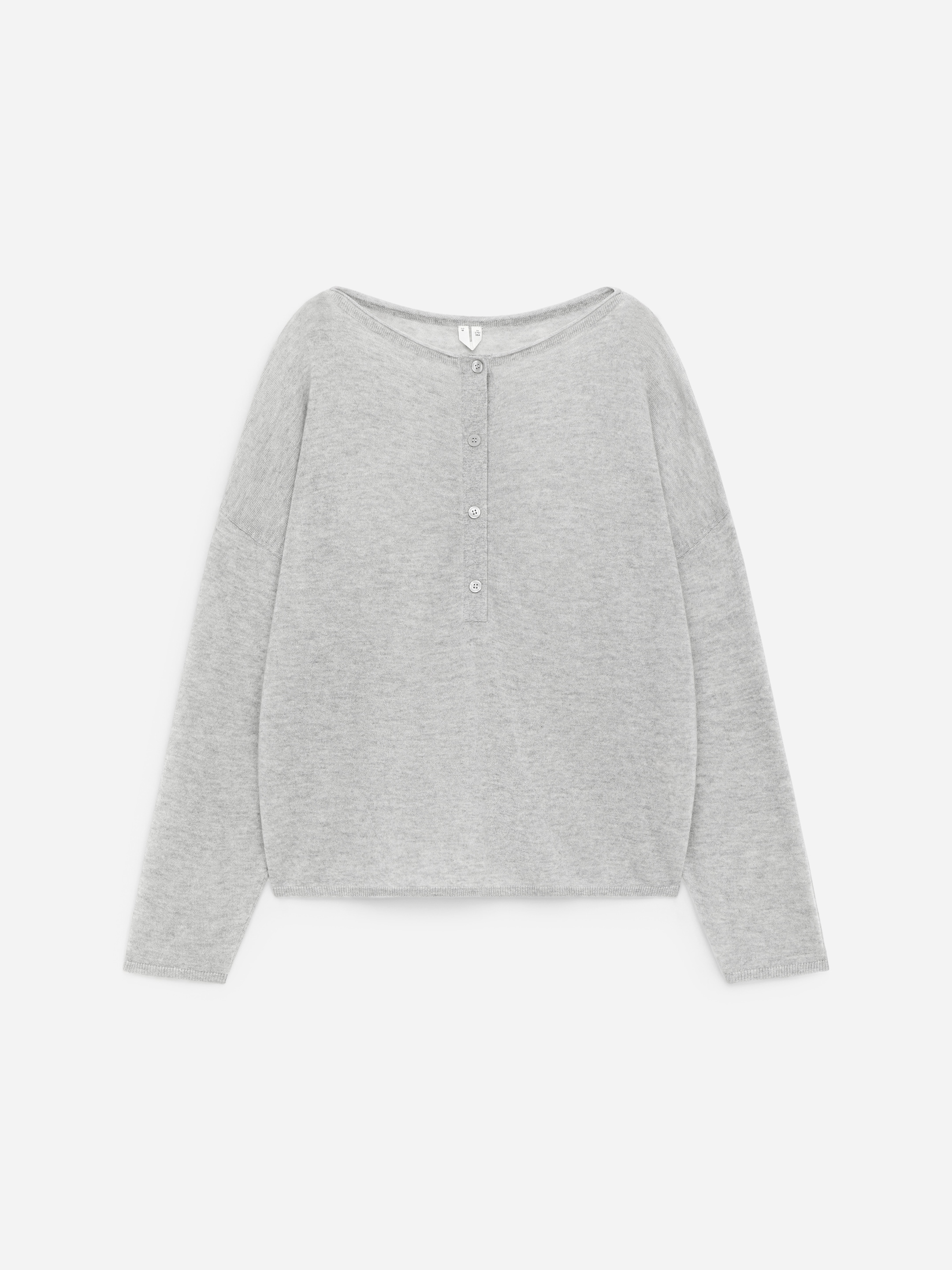 Pullover mit U-Boot-Ausschnitt aus reinem Kaschmir-Grau-17947