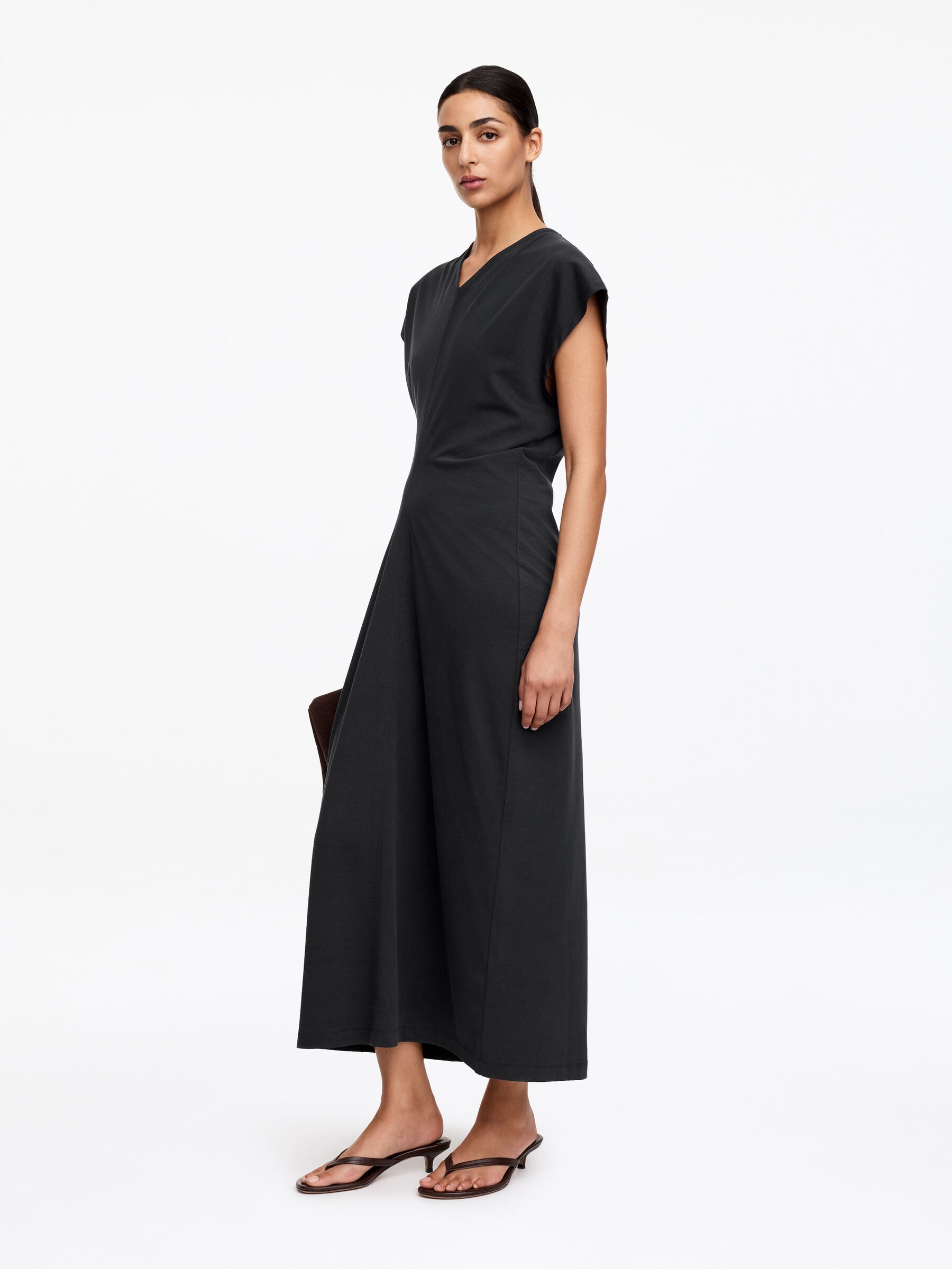 Draped Midi Dress - Black - Regular fit - Women - StillMedia/Lookbook - 5