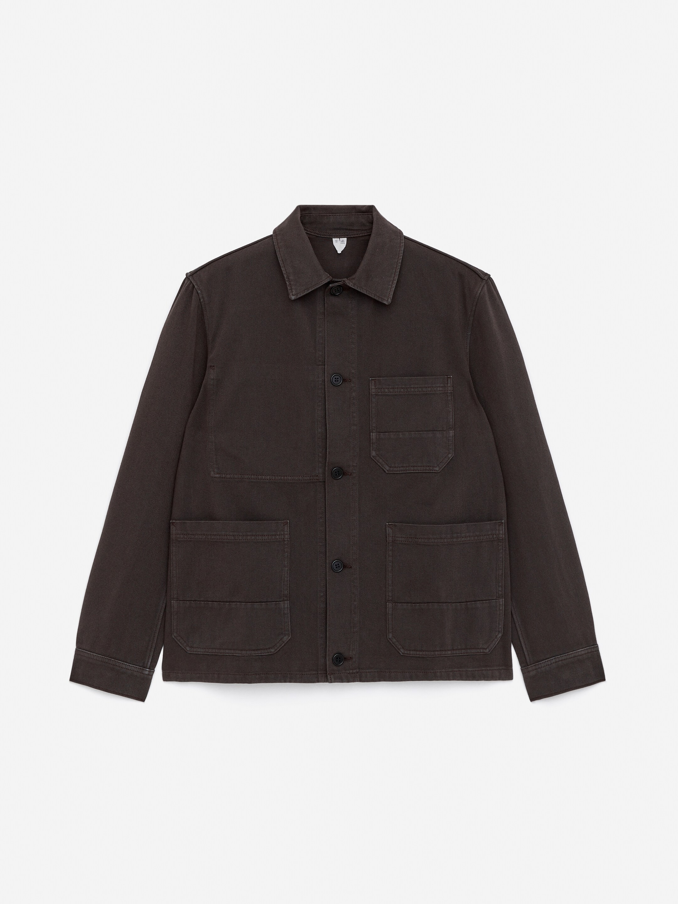 Ver imagen más grande: Sobrecamisa de sarga teñida - Marrón oscuro - HOMBRE | H&M ES 5