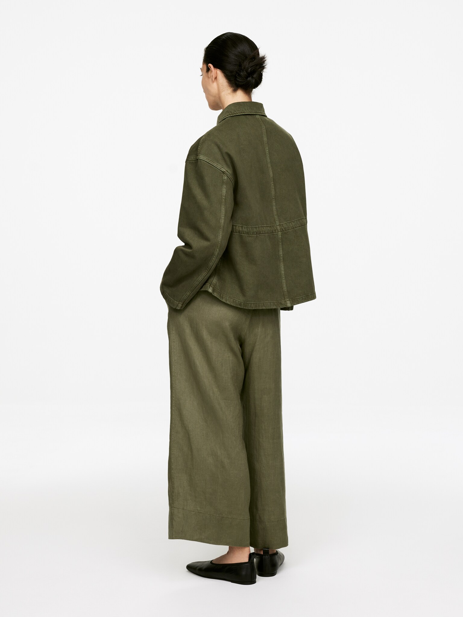 Rövid lenvászon nadrág - Khaki Green/Bézs/White/Sötétkék - 3