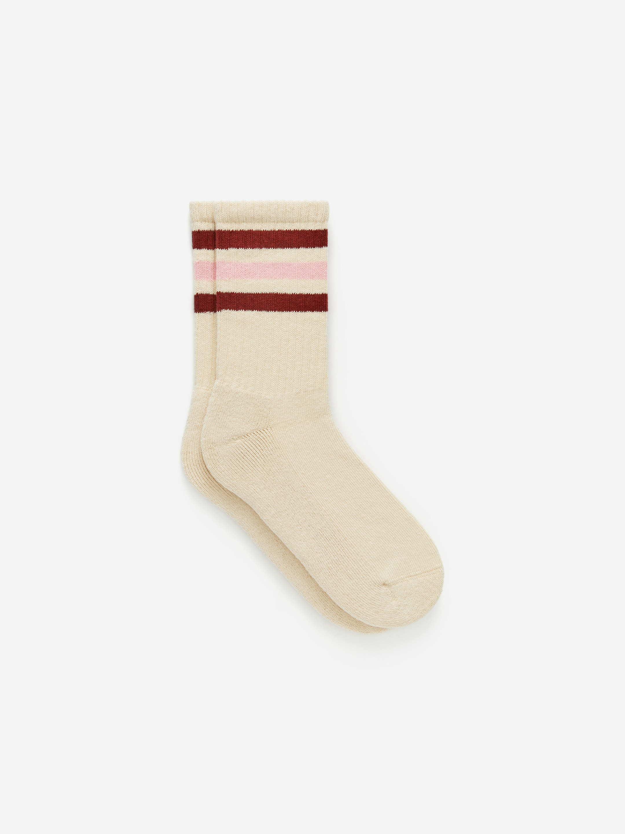 Calcetines de algodón deportivos-Beige-16601