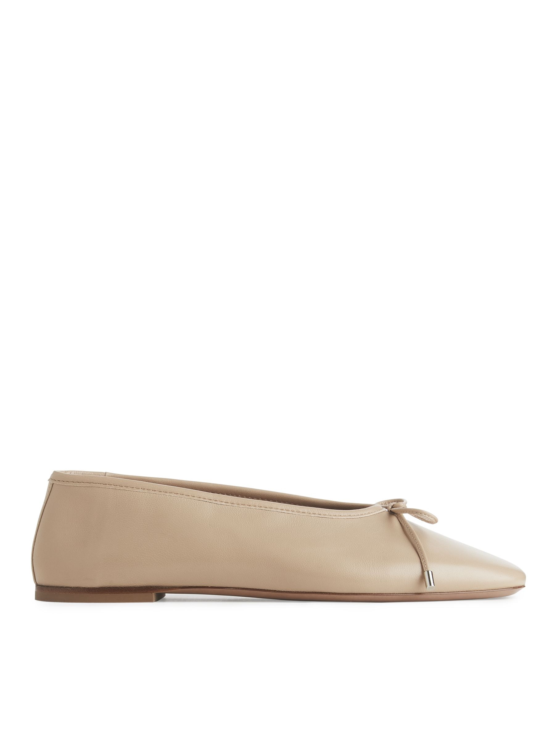 Leather Ballet Flat - Beige - Women - StillMedia/DescriptiveStillLife - 3
