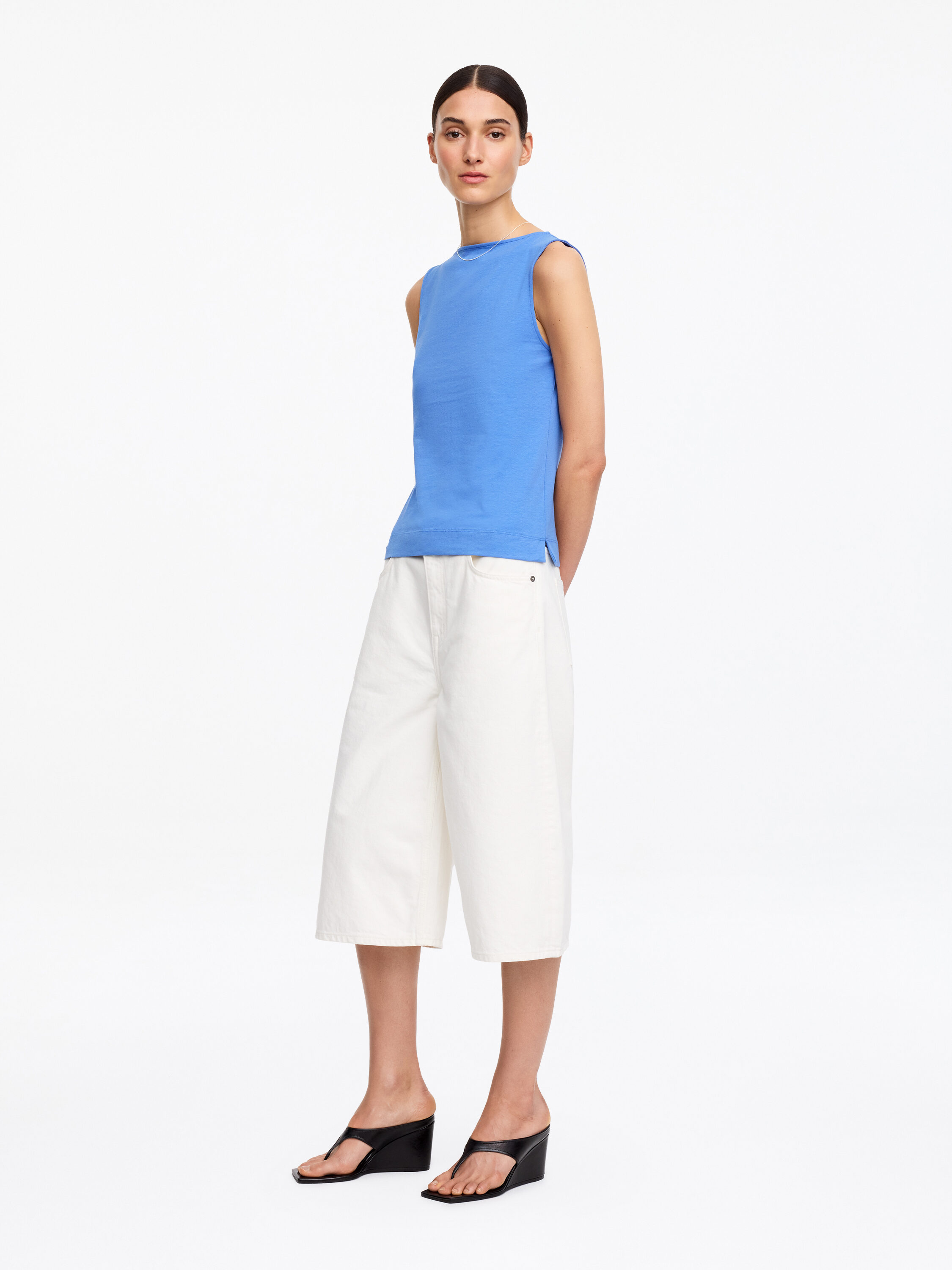 Boat Neck Tank Top – Blue – Women – ARKET EU