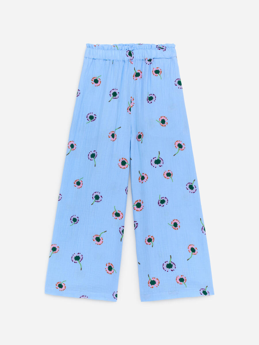 ARKET Girls  Relaxed Cotton Muslin Trousers Blue,  size 122