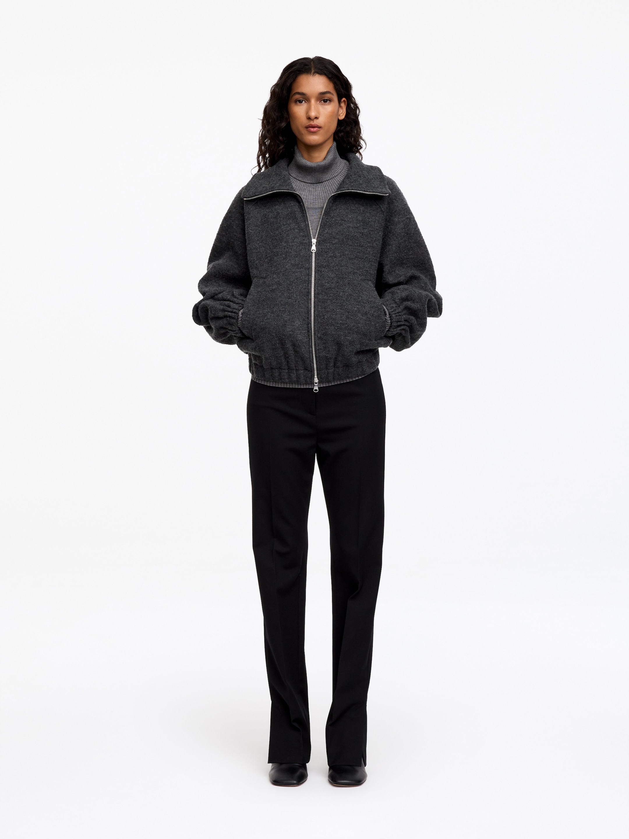 Kurtka z wełną gotowaną - Ciemnoszary - Fason swobodny - women - StillMedia/Lookbook - 2