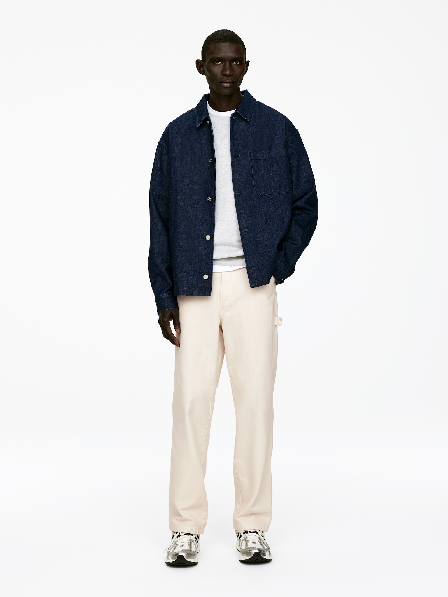 Pantalones de trabajo loose fit - Blanco roto/Marrón