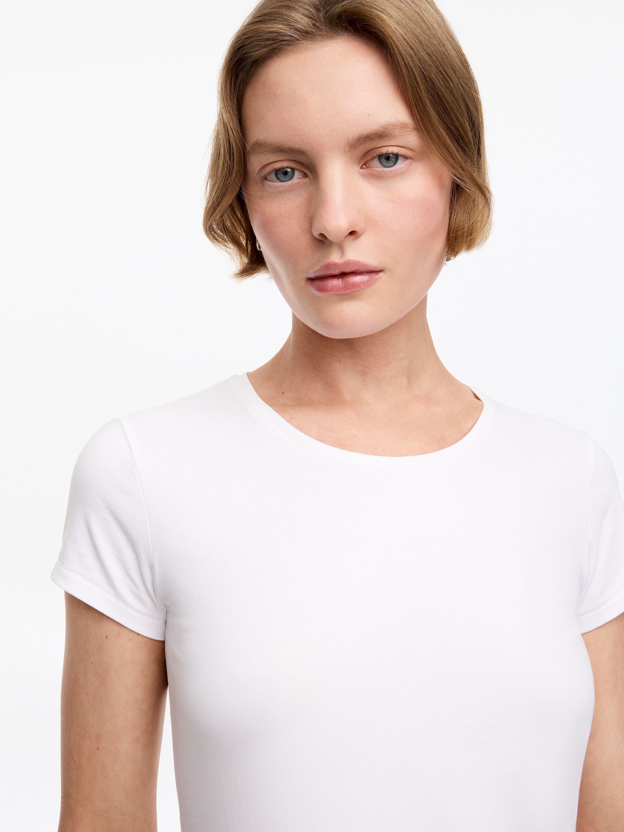 Slim Cap-Sleeve T-Shirt - White - Slim fit - Women - StillMedia/Lookbook - 6
