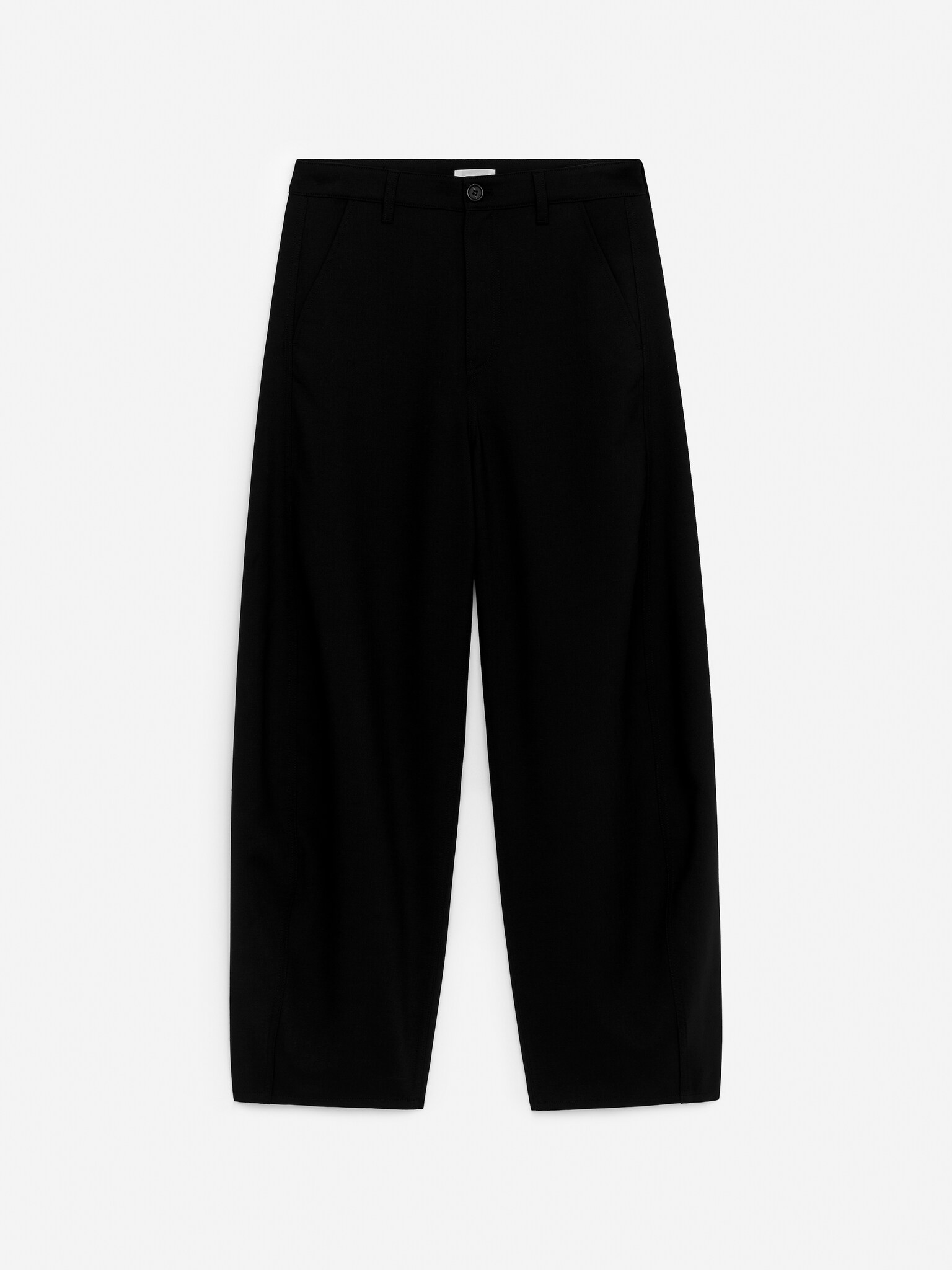 Barrel-Leg Trousers - Black/Dark Brown - 2