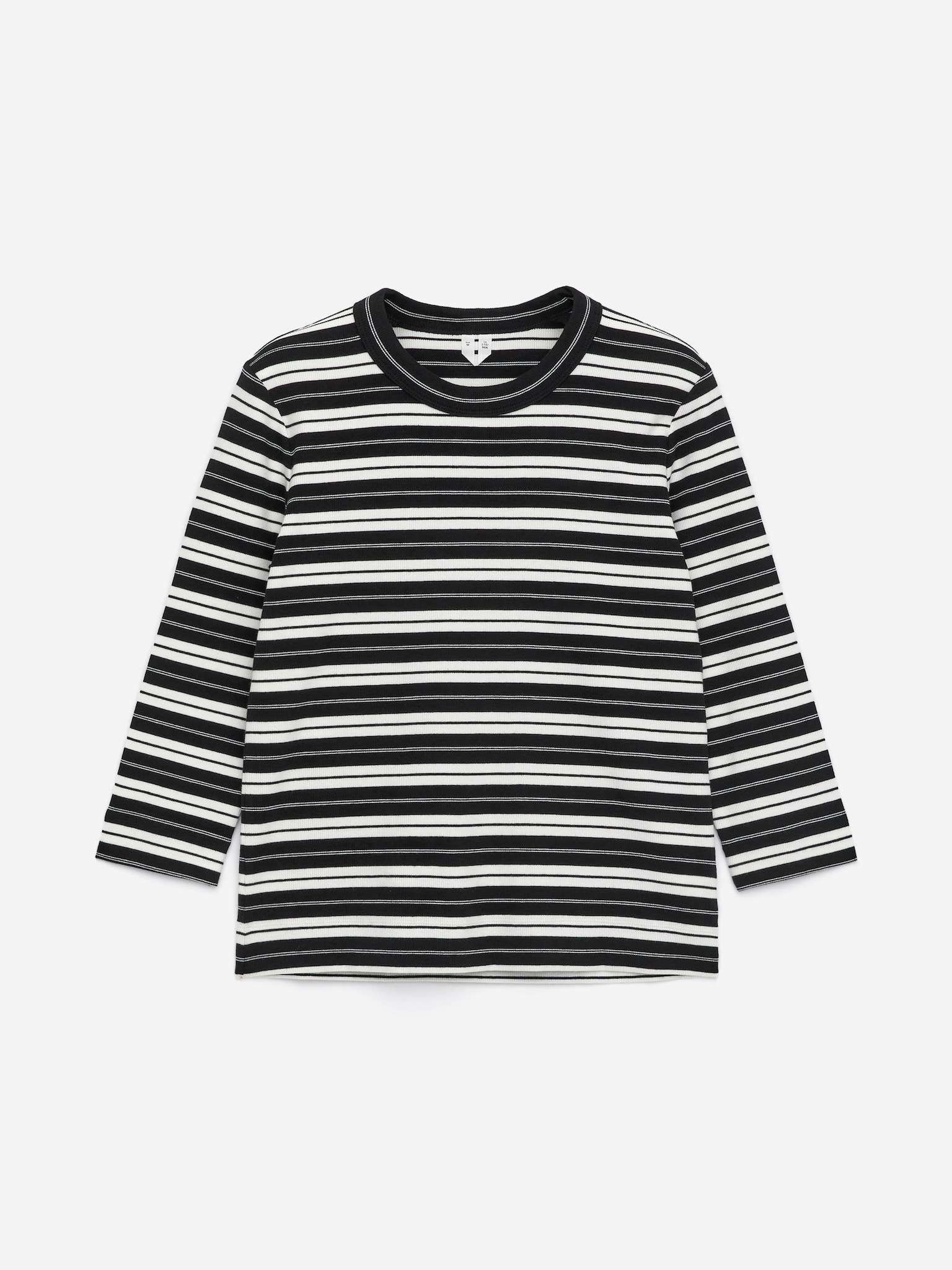 Geribbelde top - Zwart/wit - 2