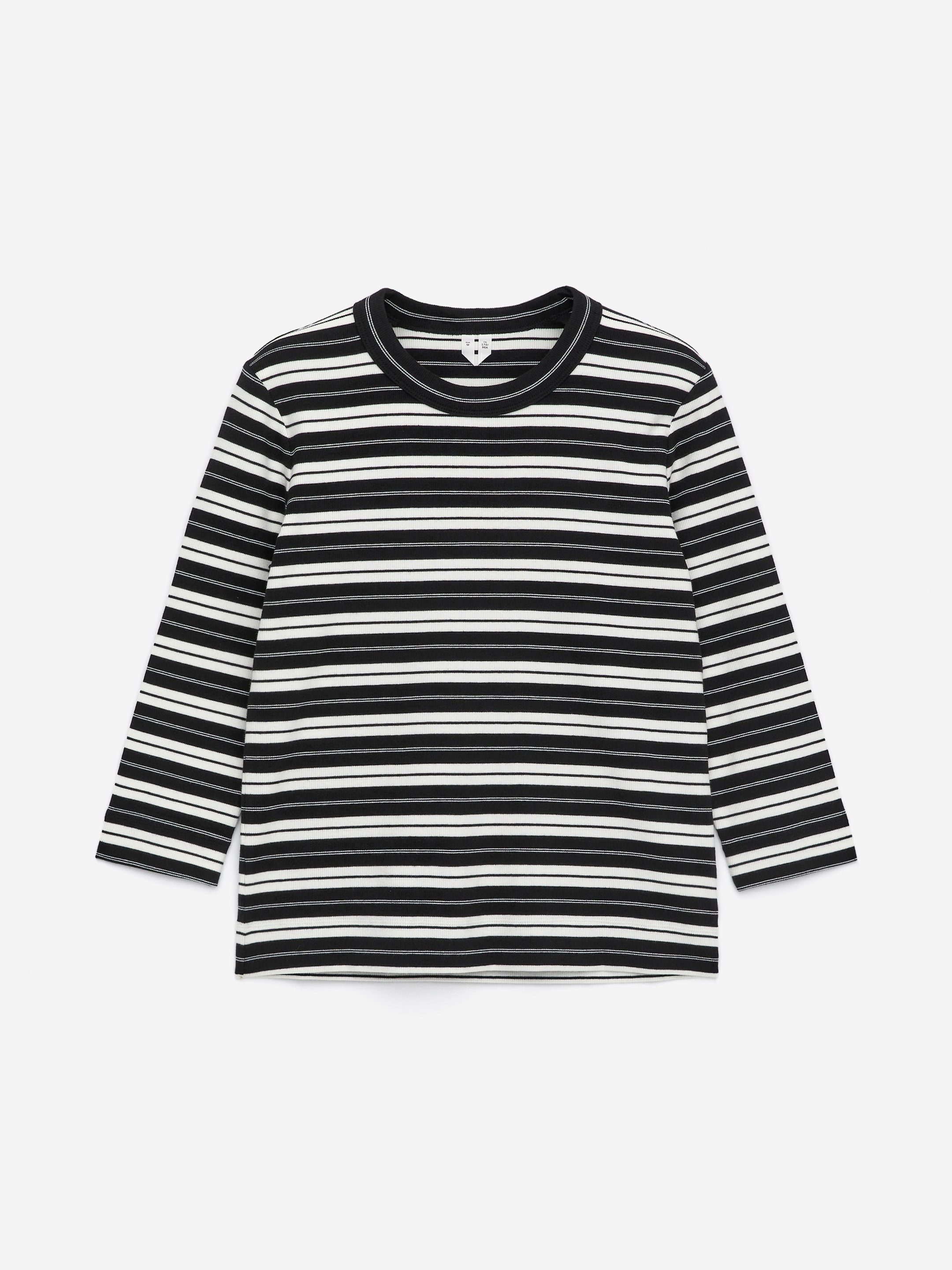 Ribbad t-shirt - Svart/vit - Slim fit - Women - StillMedia/DescriptiveStillLife - 1