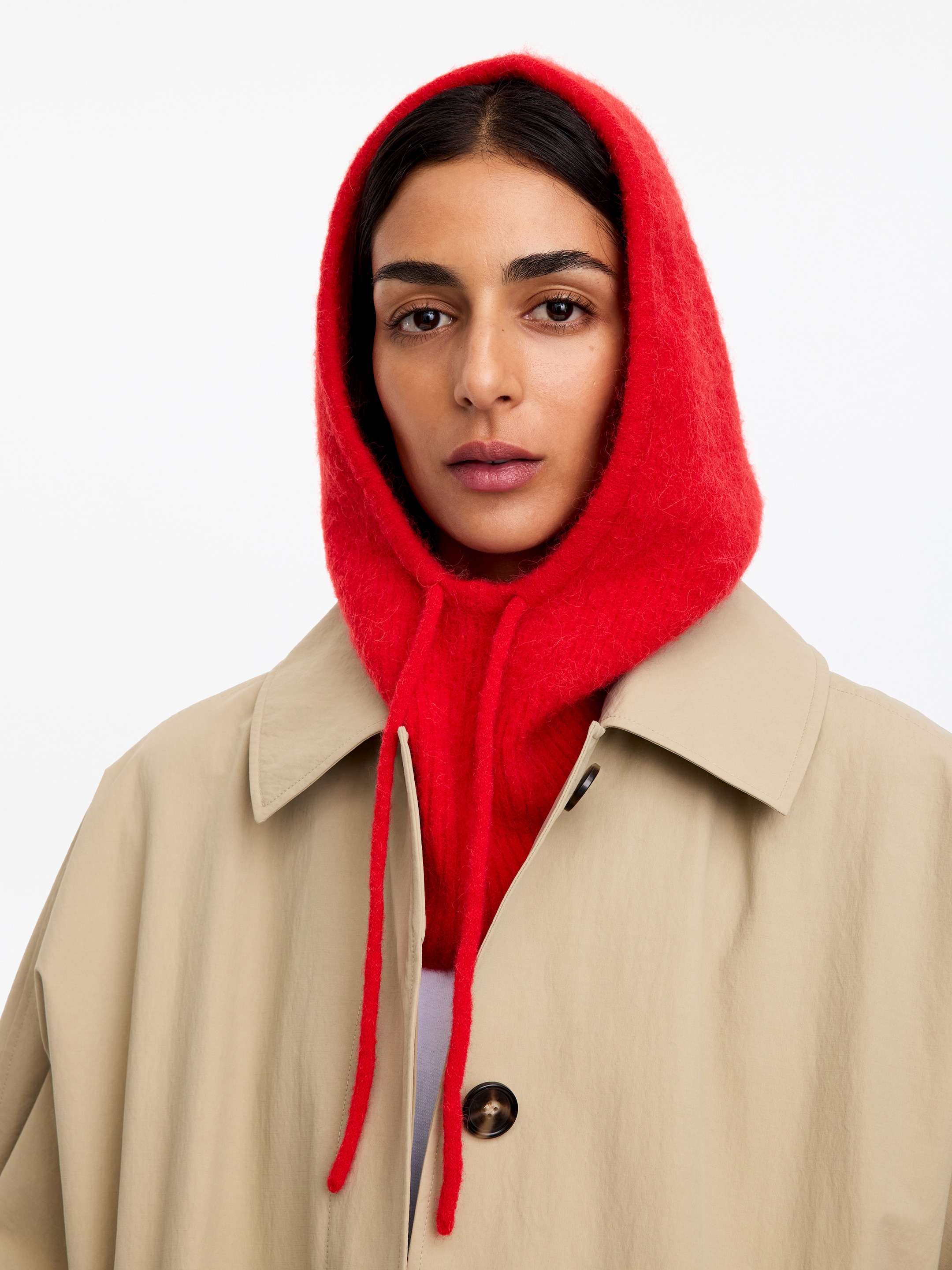 Alpaca-Wool Blend Hood - Red - women - StillMedia/Lookbook - 2