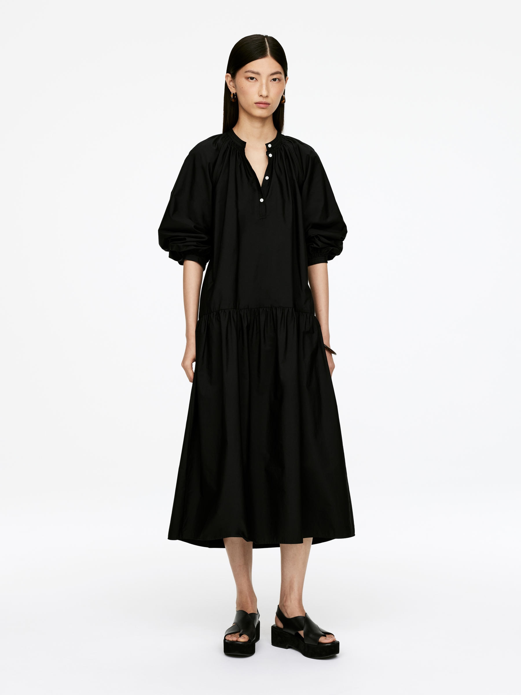 Sandales compensées en cuir - Noir - Femme - StillMedia/Lookbook - 7