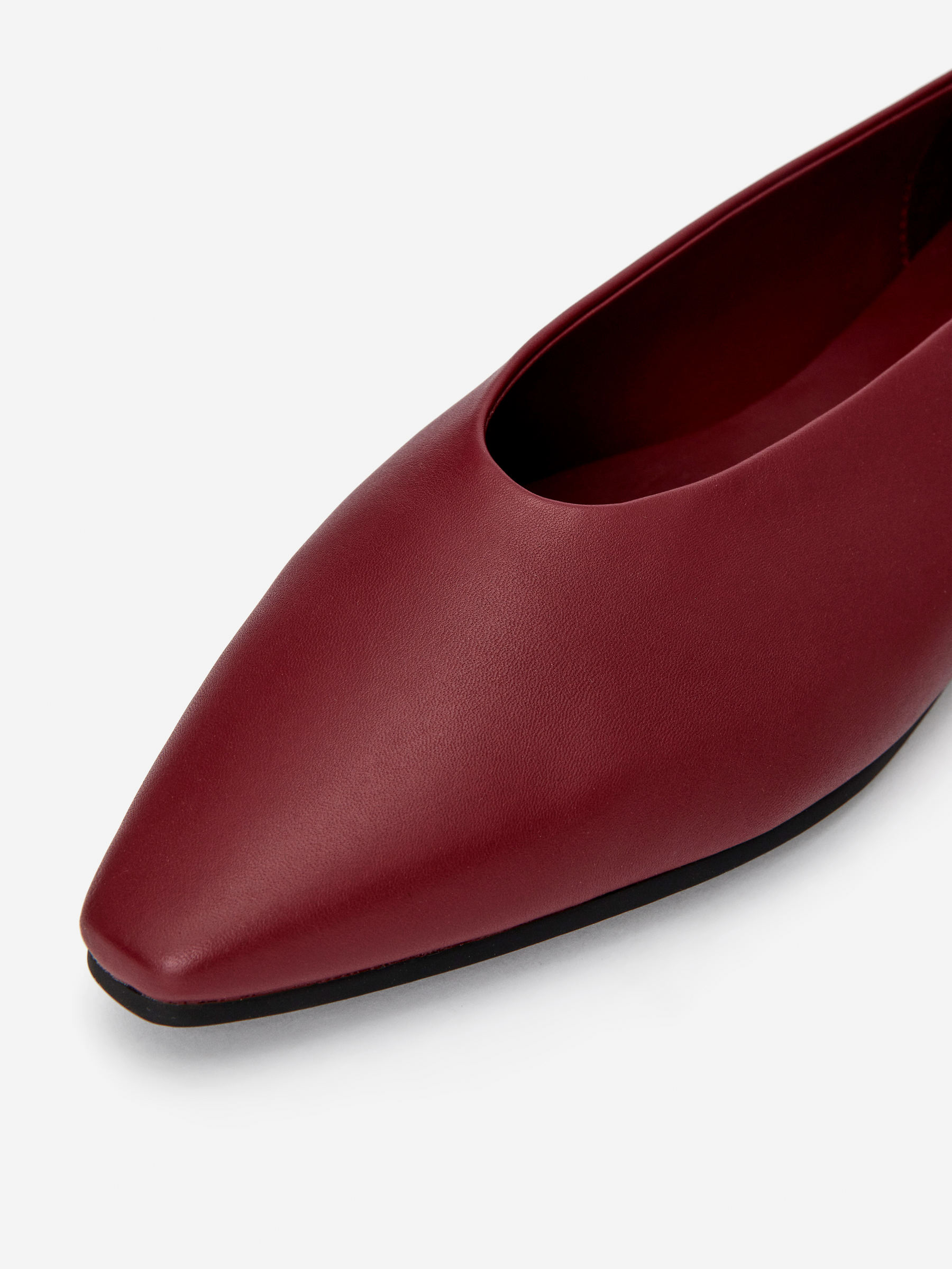 Spetsiga läderflats - Vinröd - Women - StillMedia/DescriptiveDetail - 2