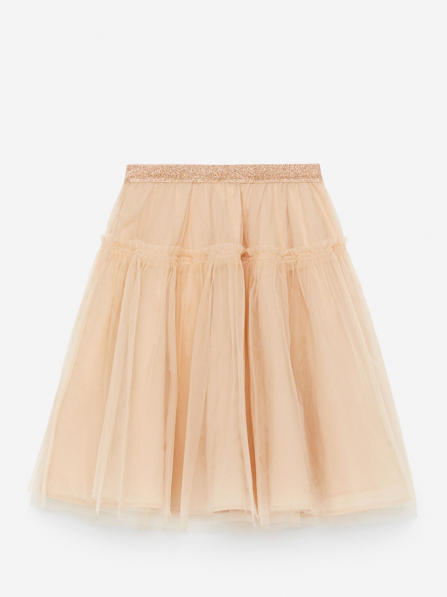 Tiulowa spódnica - Beżowy/Liliowy/Zielony/Różowy