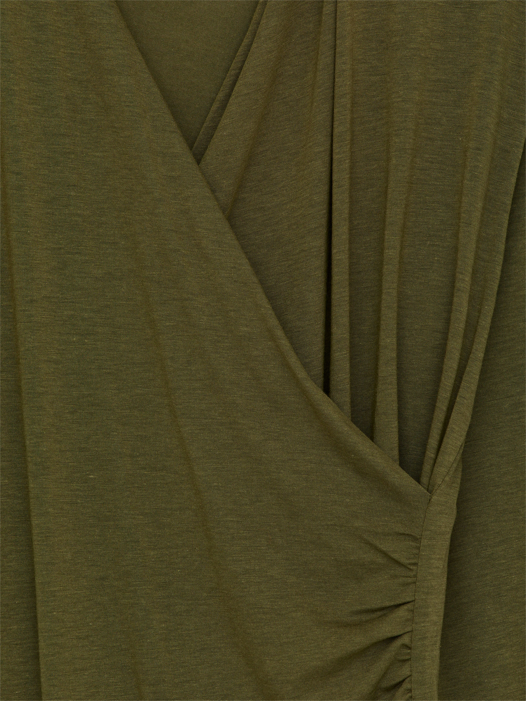 Wrap Lyocell-Cotton Top - Khaki Green - Slim fit - Women - StillMedia/DescriptiveDetail - 1