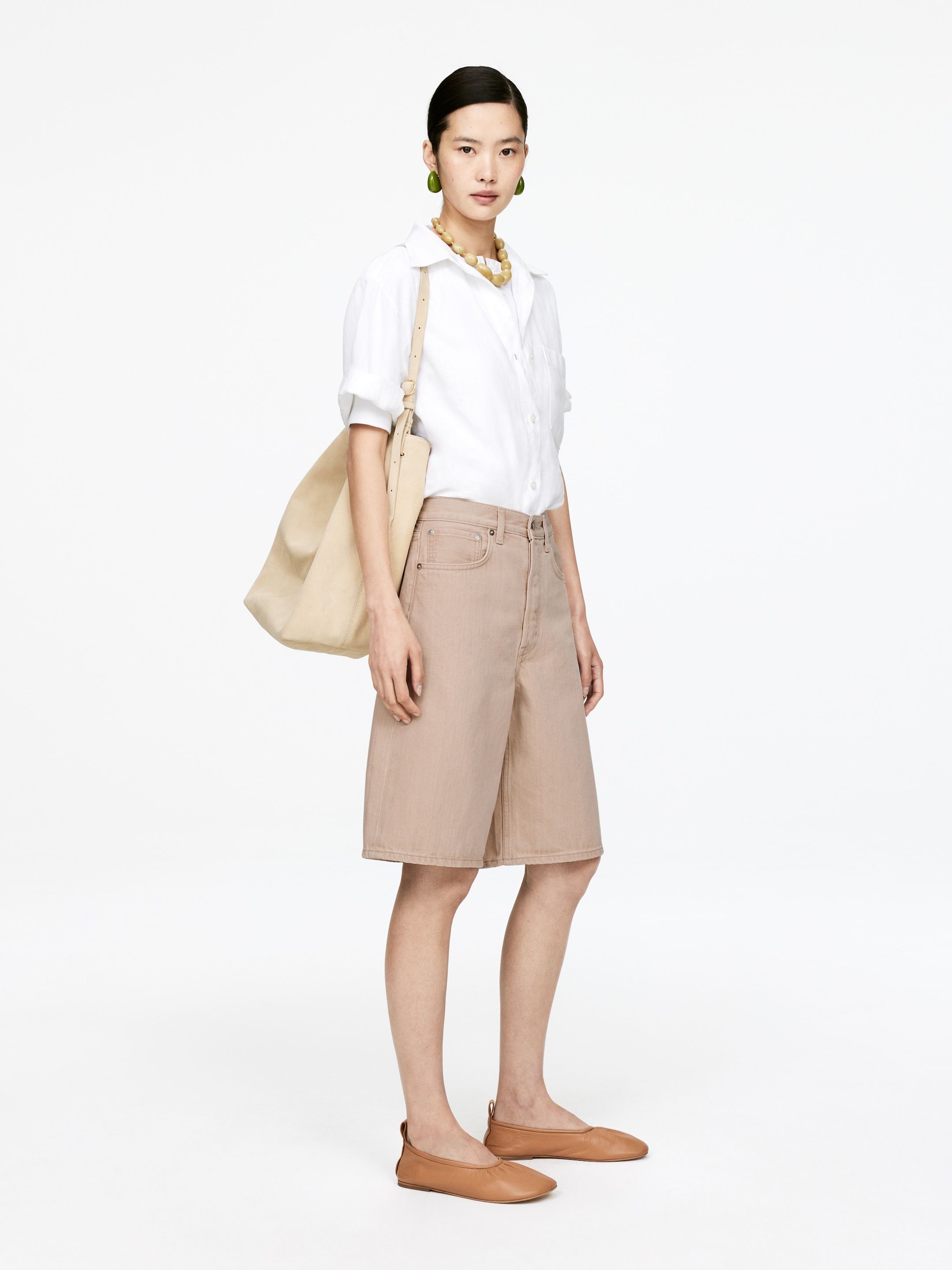 Visualizza immagine più grande: Shorts lunghi in denim - Beige - DONNA | H&M IT 2