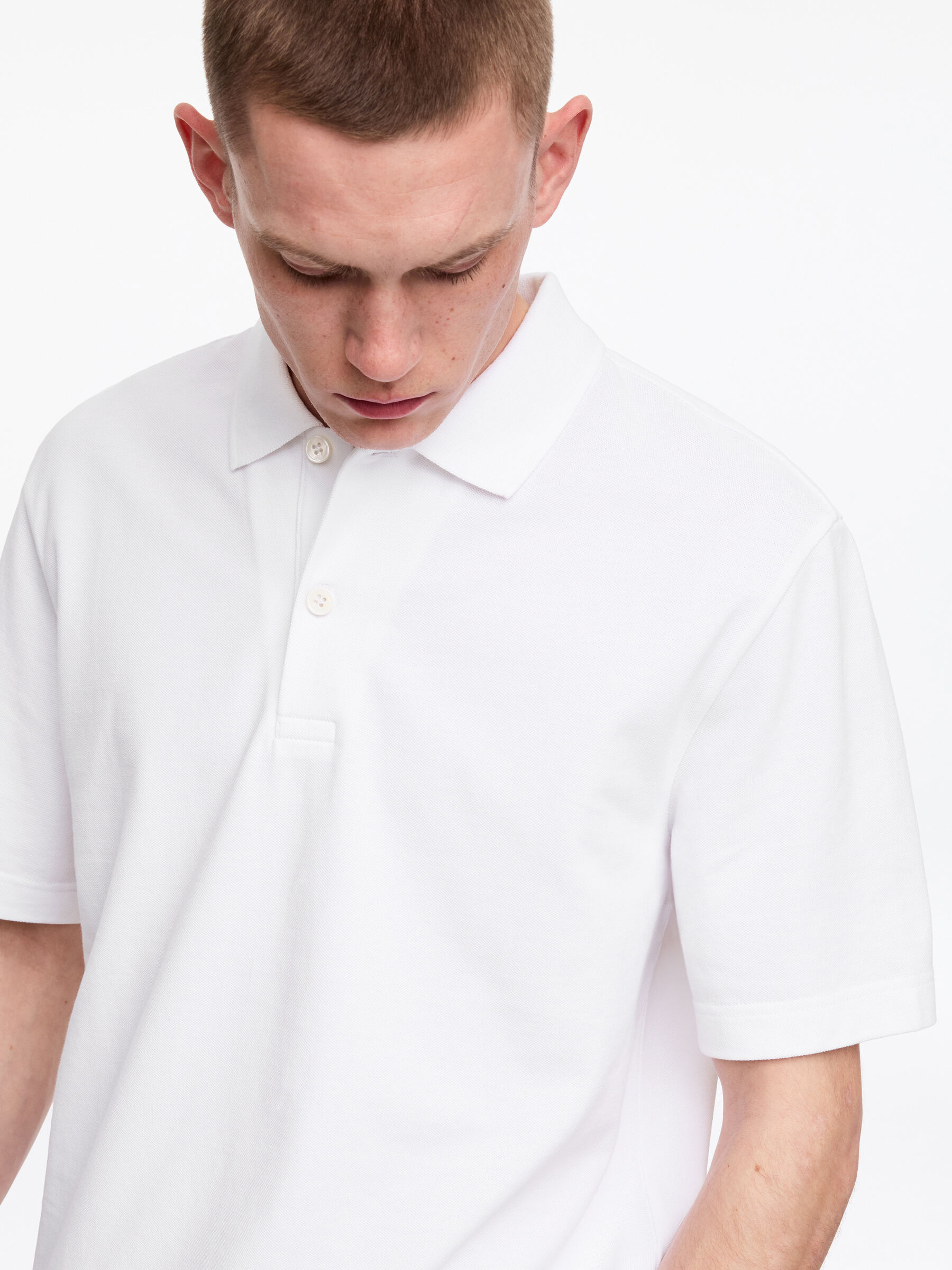 Piqué Polo Shirt - Off White - Regular fit - Men - StillMedia/Lookbook - 3