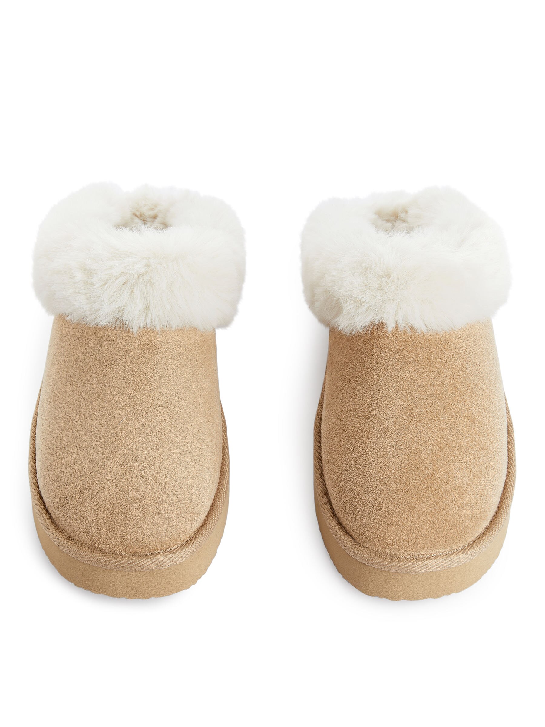 Kunstfell-Pantoffeln - Beige - Women - StillMedia/DescriptiveStillLife - 2