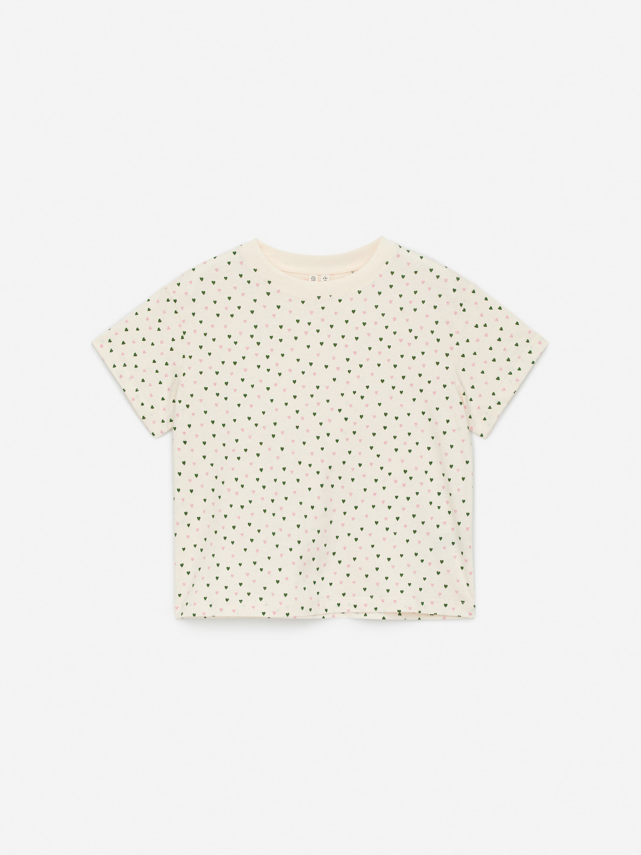 Ver imagen más grande: Camiseta de corte ancho - Blanco Roto/corazones - NIÑOS | H&M ES 1