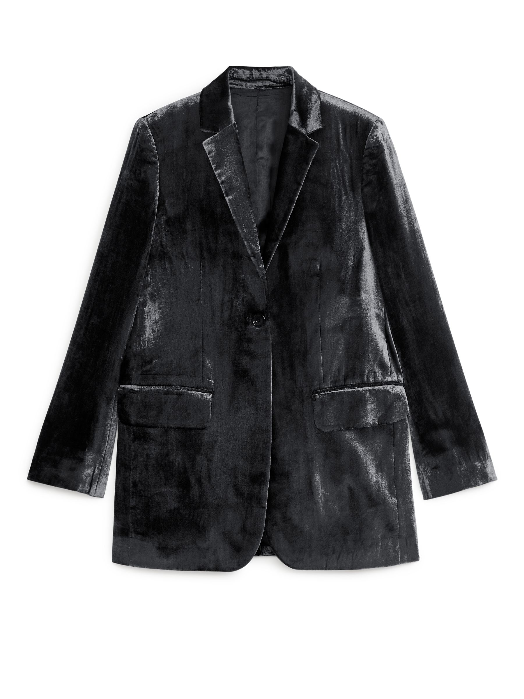 Samtblazer - Dunkelgrau - Regular Fit - Damen - StillMedia/DescriptiveStillLife - 1