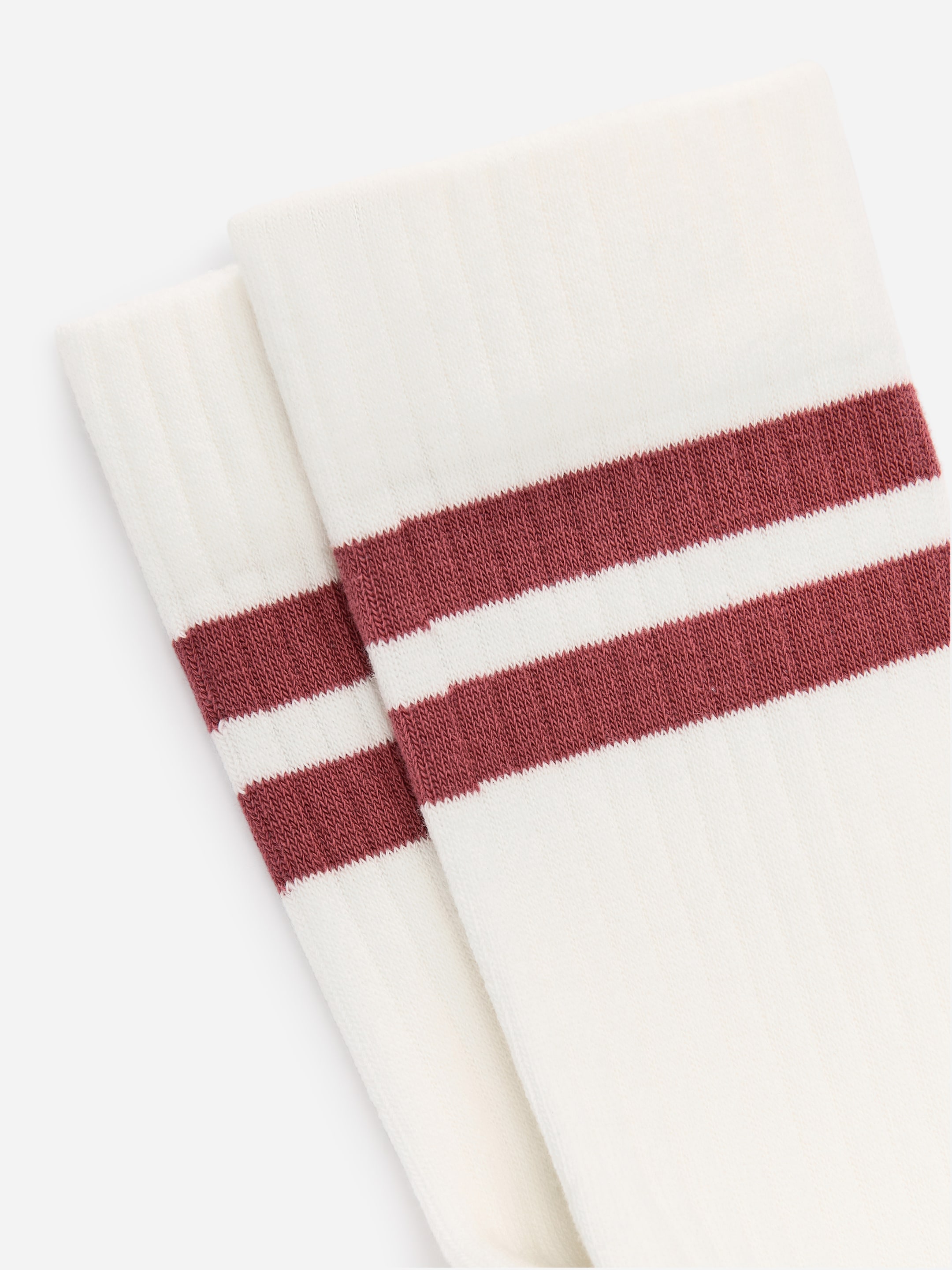 Sportliche Baumwollsocken - Cremeweiß/Himbeerrot - Herren - StillMedia/DescriptiveDetail - 1