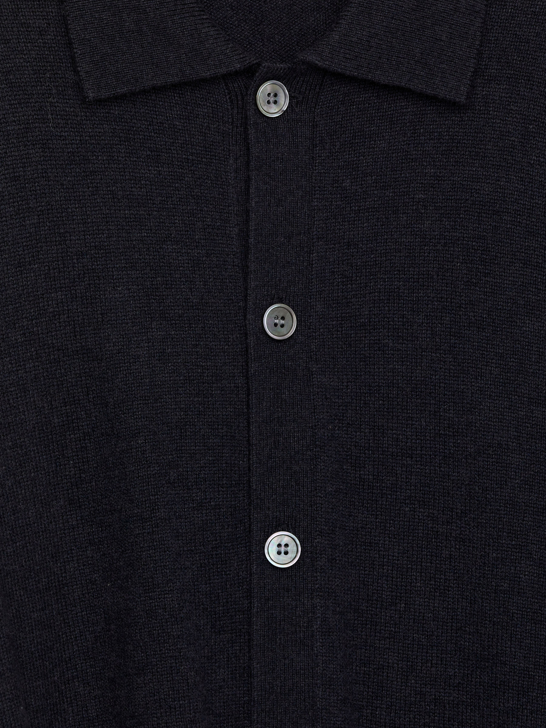 Lambs Wool Polo Cardigan - Dark Blue - Regular fit - Men - StillMedia/DescriptiveDetail - 2