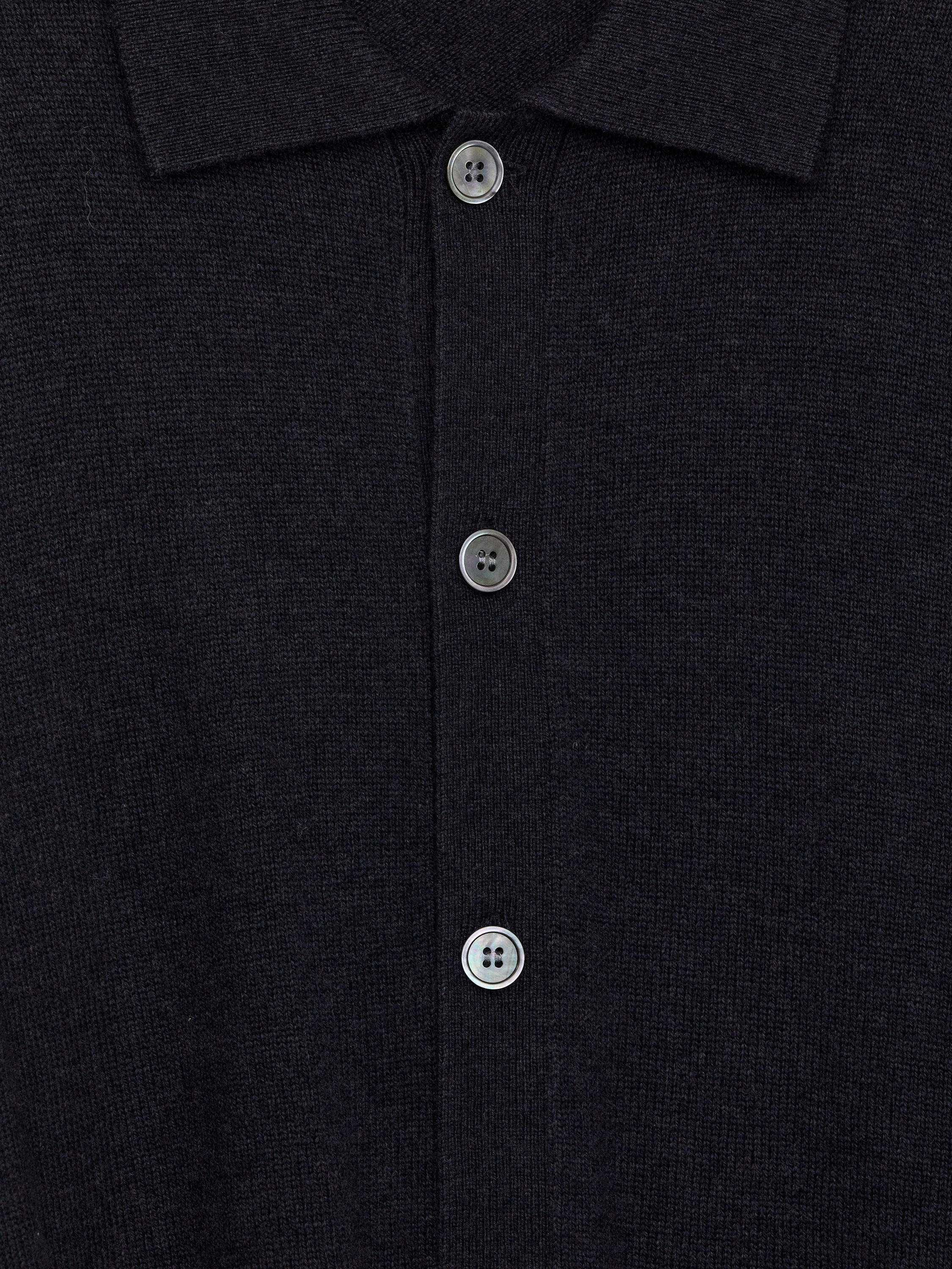Lambs Wool Polo Cardigan - Dark Blue - Regular fit - Men - StillMedia/DescriptiveDetail - 2