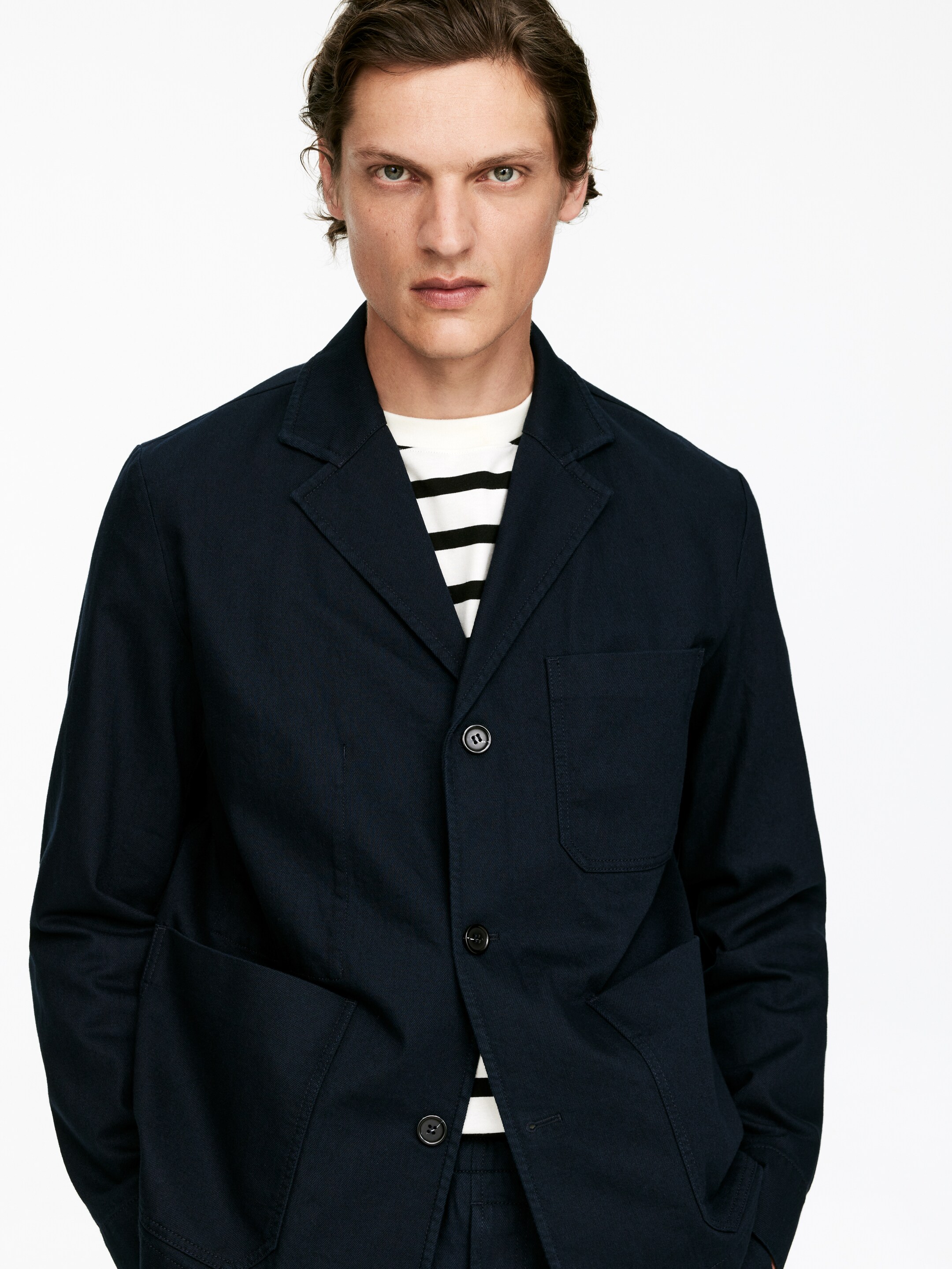 Ver imagem maior: Blazer em linho de algodão - Azul escuro - HOMEM | H&M PT 2