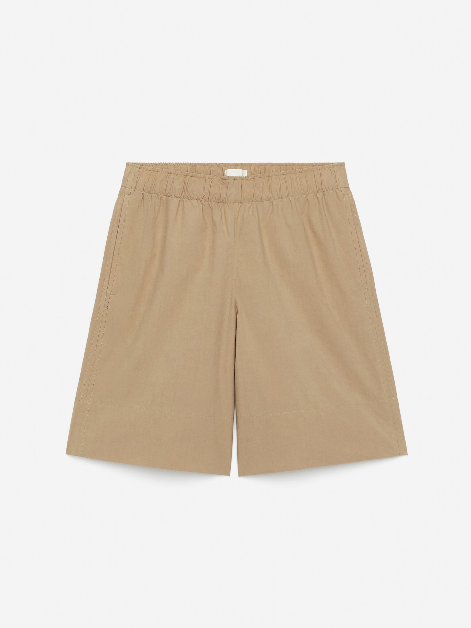 Shorts in popeline di cotone - Beige/Blu scuro