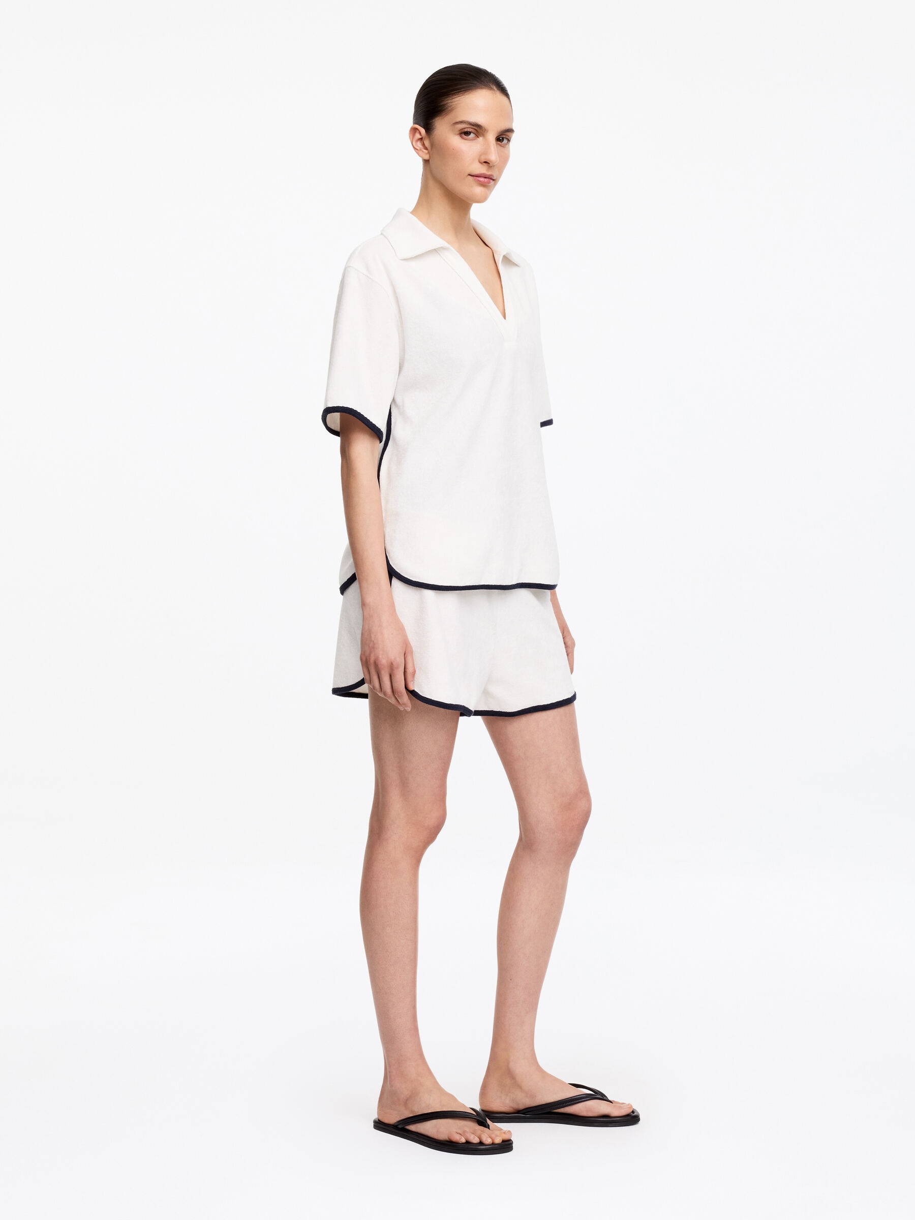 Towelling Top - White - Regular fit - Women - StillMedia/Lookbook - 4