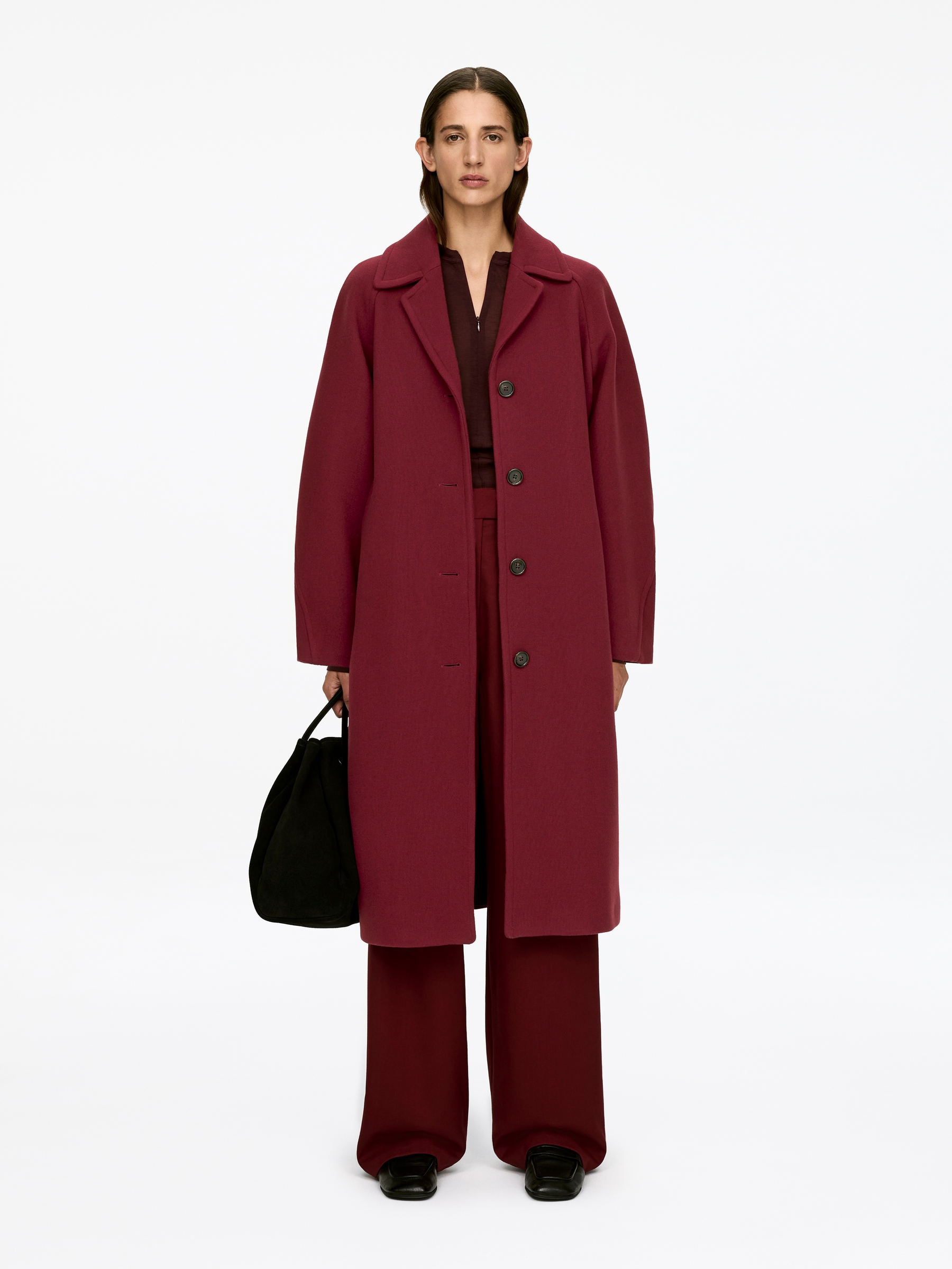 Oversized Wool-Blend Coat-#633337-17029