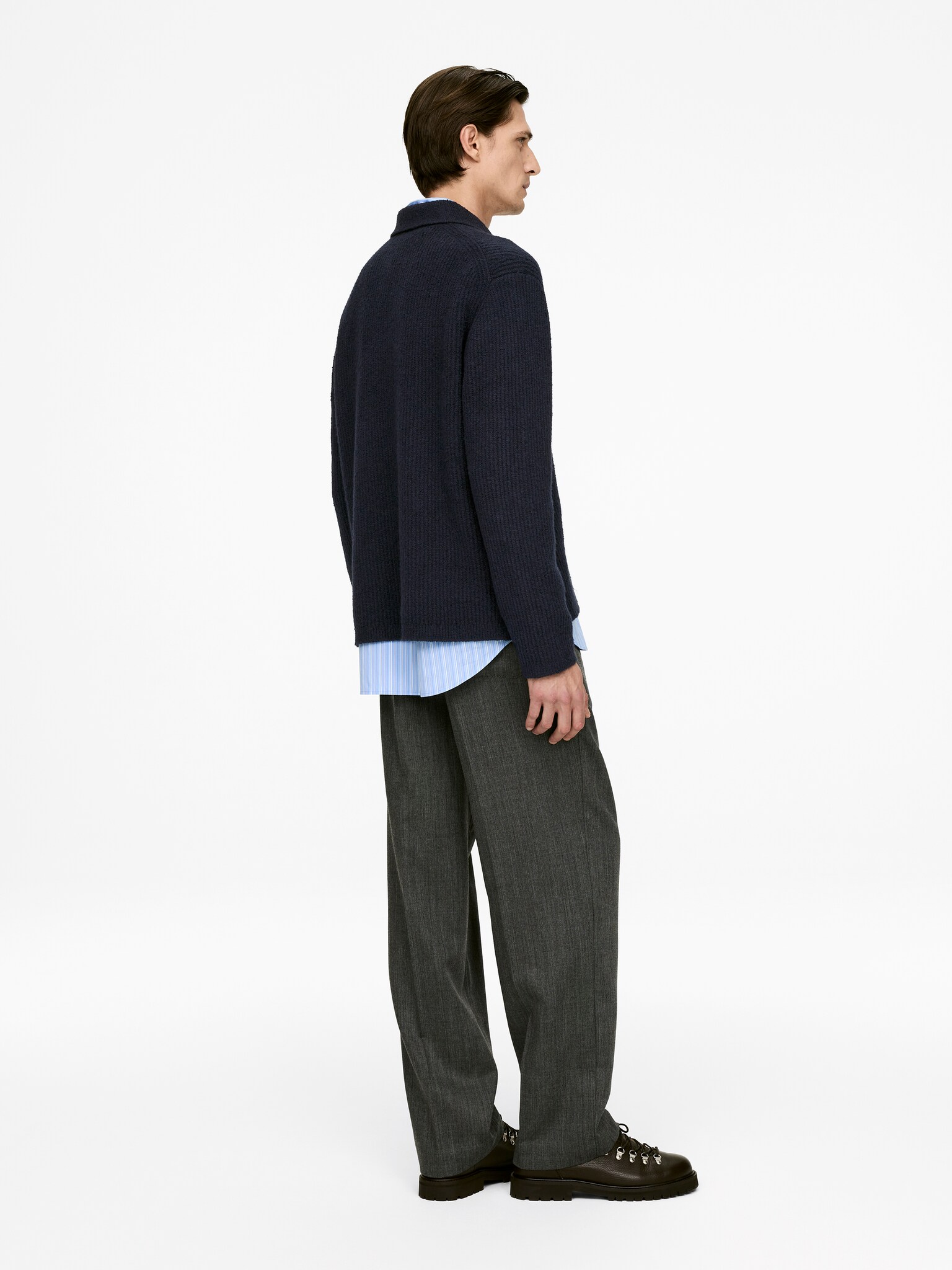 Strikket pologenser - Mørkeblå/Mørkeblå/off white - 6