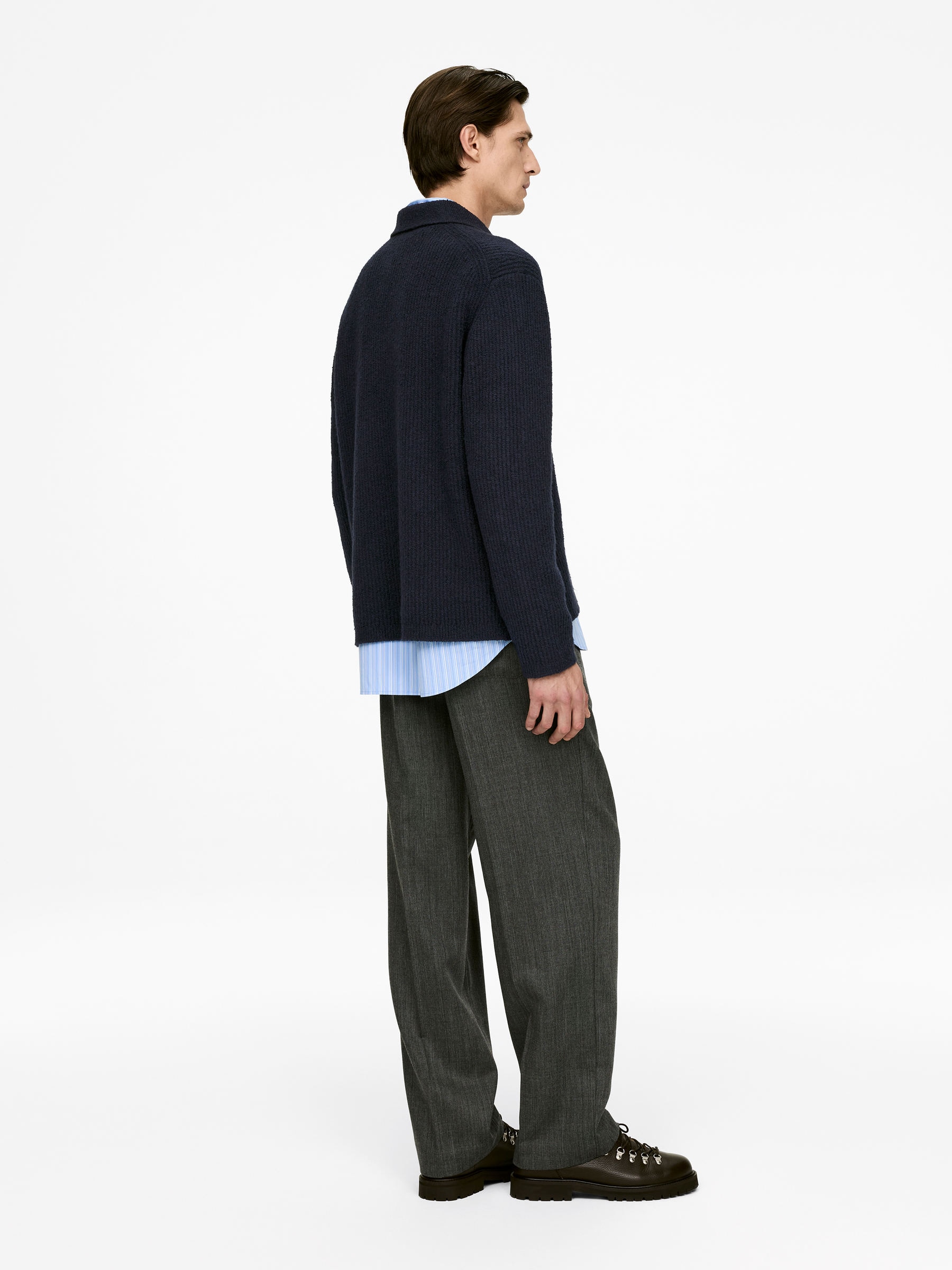 Gestrickter Polopullover - Dunkelblau - Regular Fit - Herren - StillMedia/Lookbook - 5