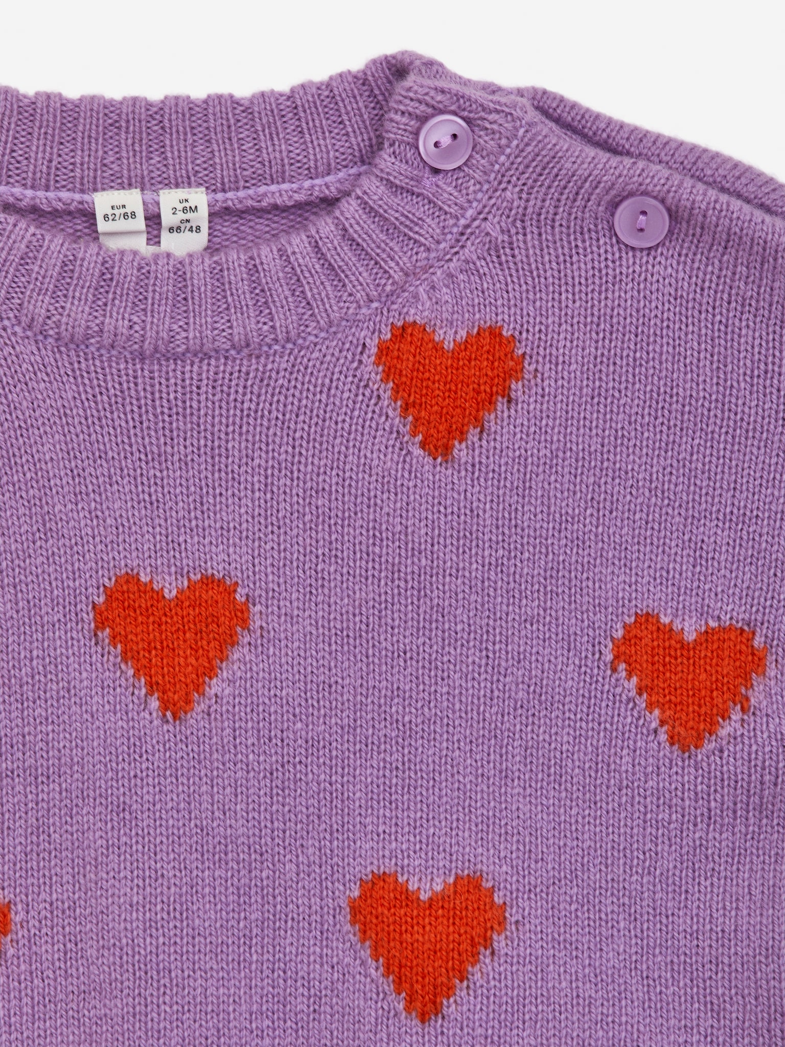 Pull en maille intarsia - Mauve/Rouge/Noir/Beige - 2