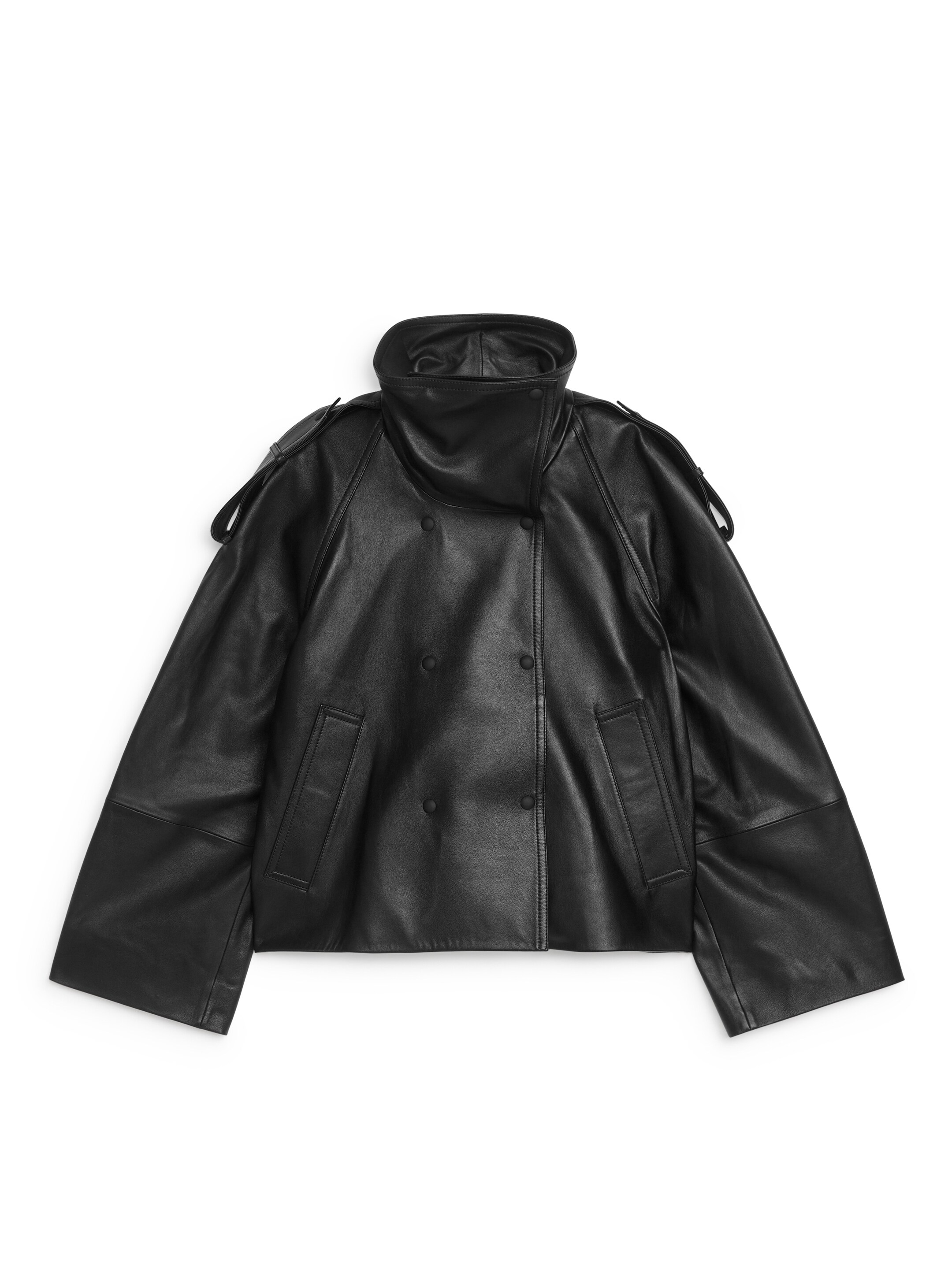 Short Leather Jacket - Black - Regular fit - Women - StillMedia/DescriptiveStillLife - 1