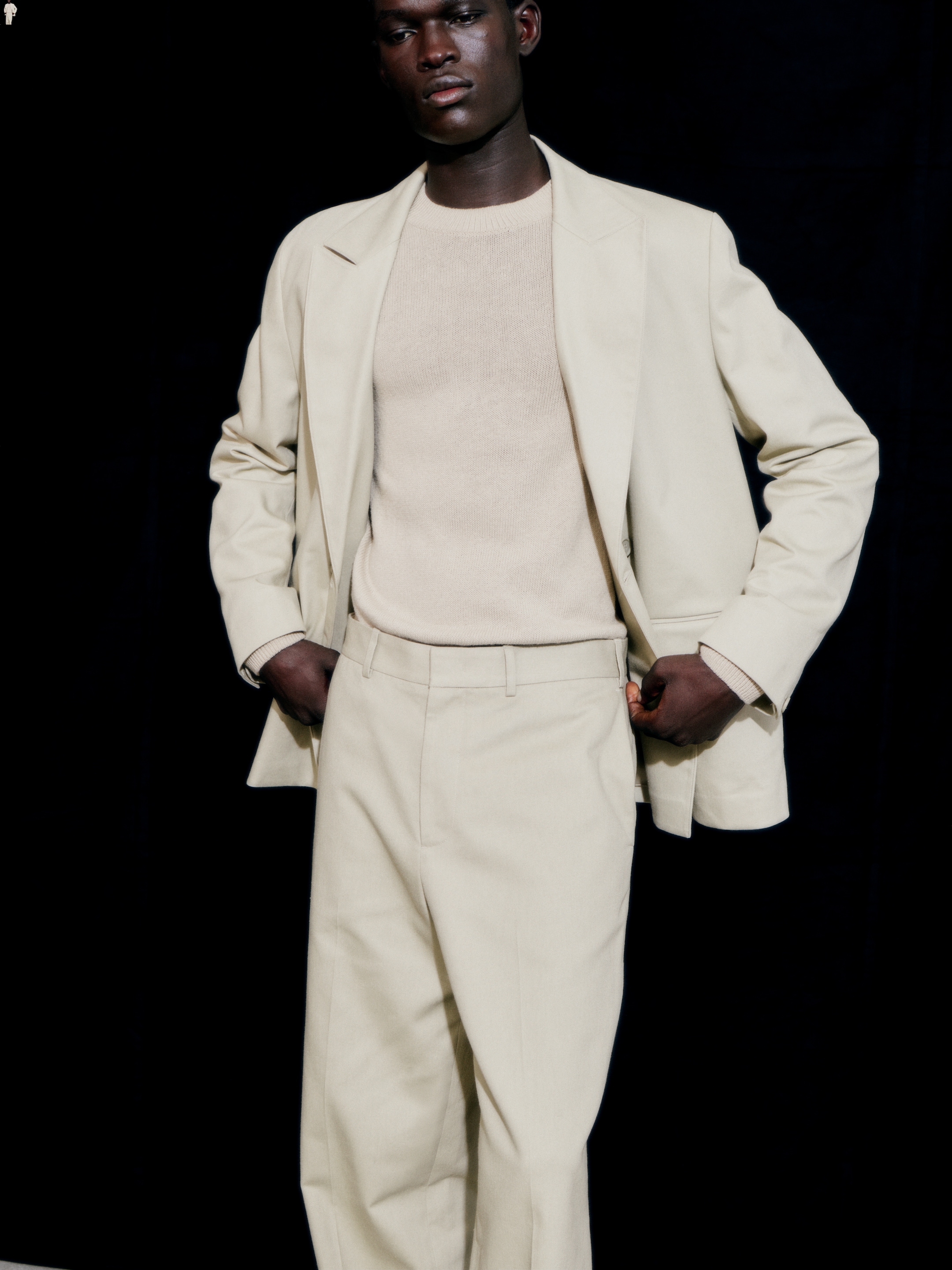 Dubbelknäppt kavaj - Ljus mullvad - Relaxed fit - Men - StillMedia/Environmental - 1