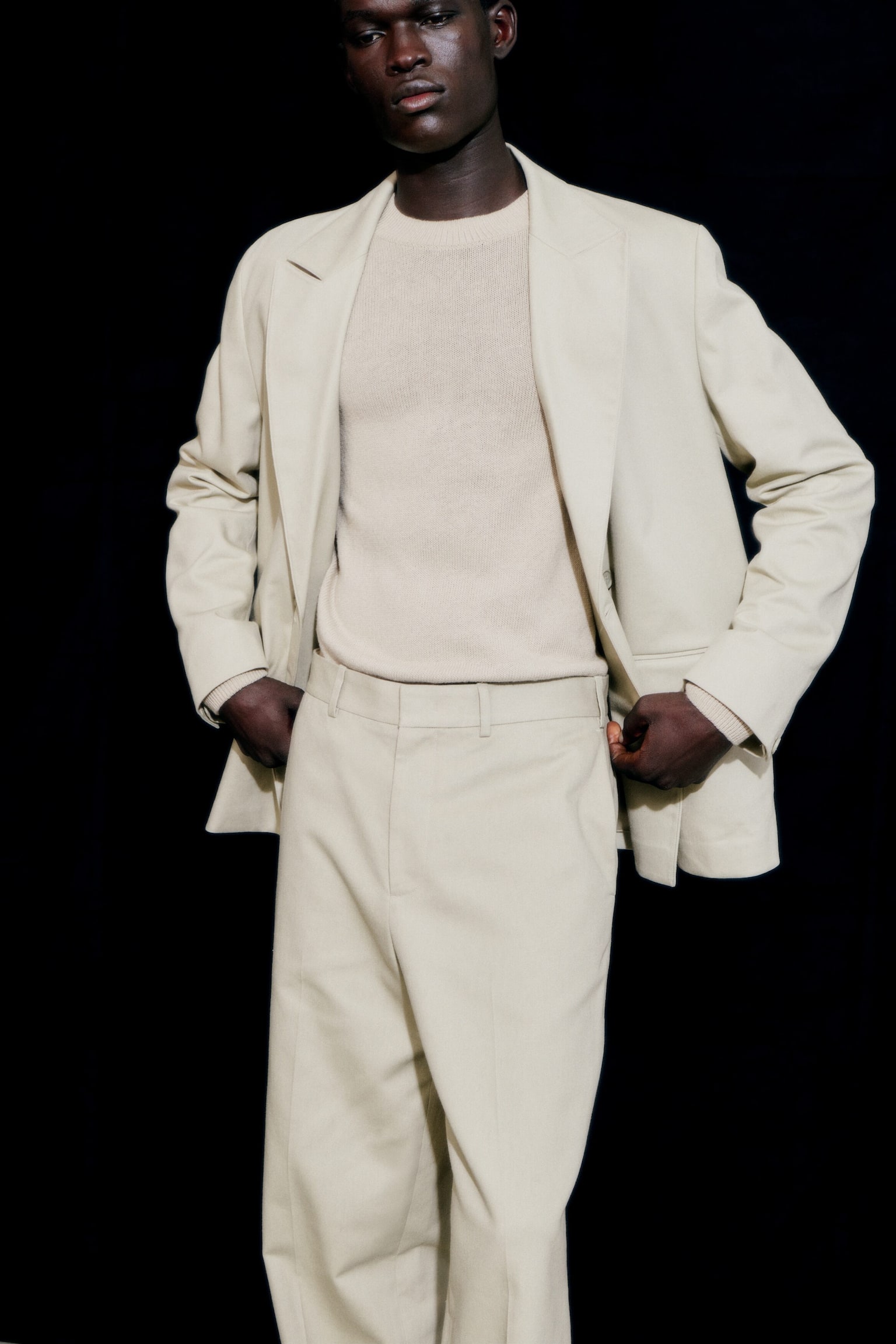 Dwurzędowa marynarka-Jasnobrązowy - 4