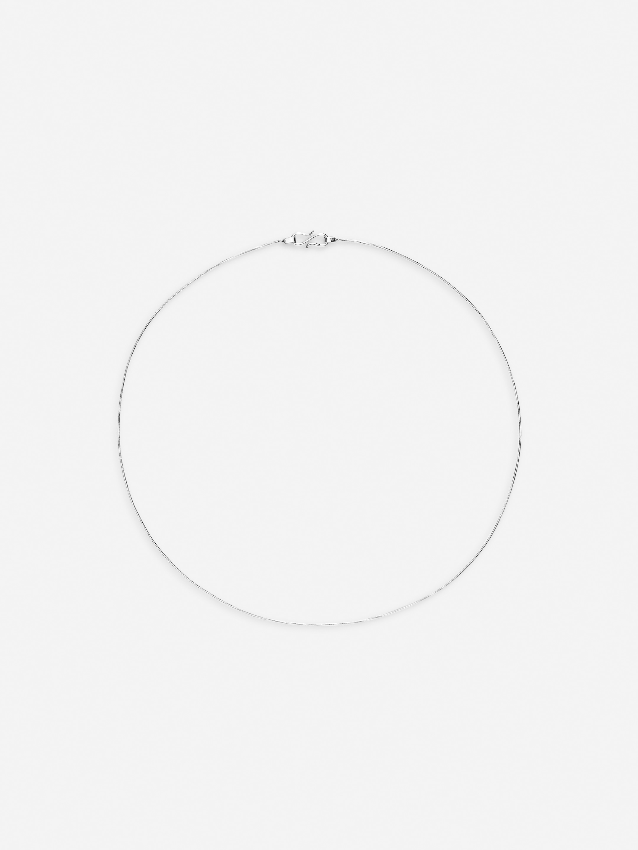 Silver-Plated Chain Necklace-#DFDEDE-14450