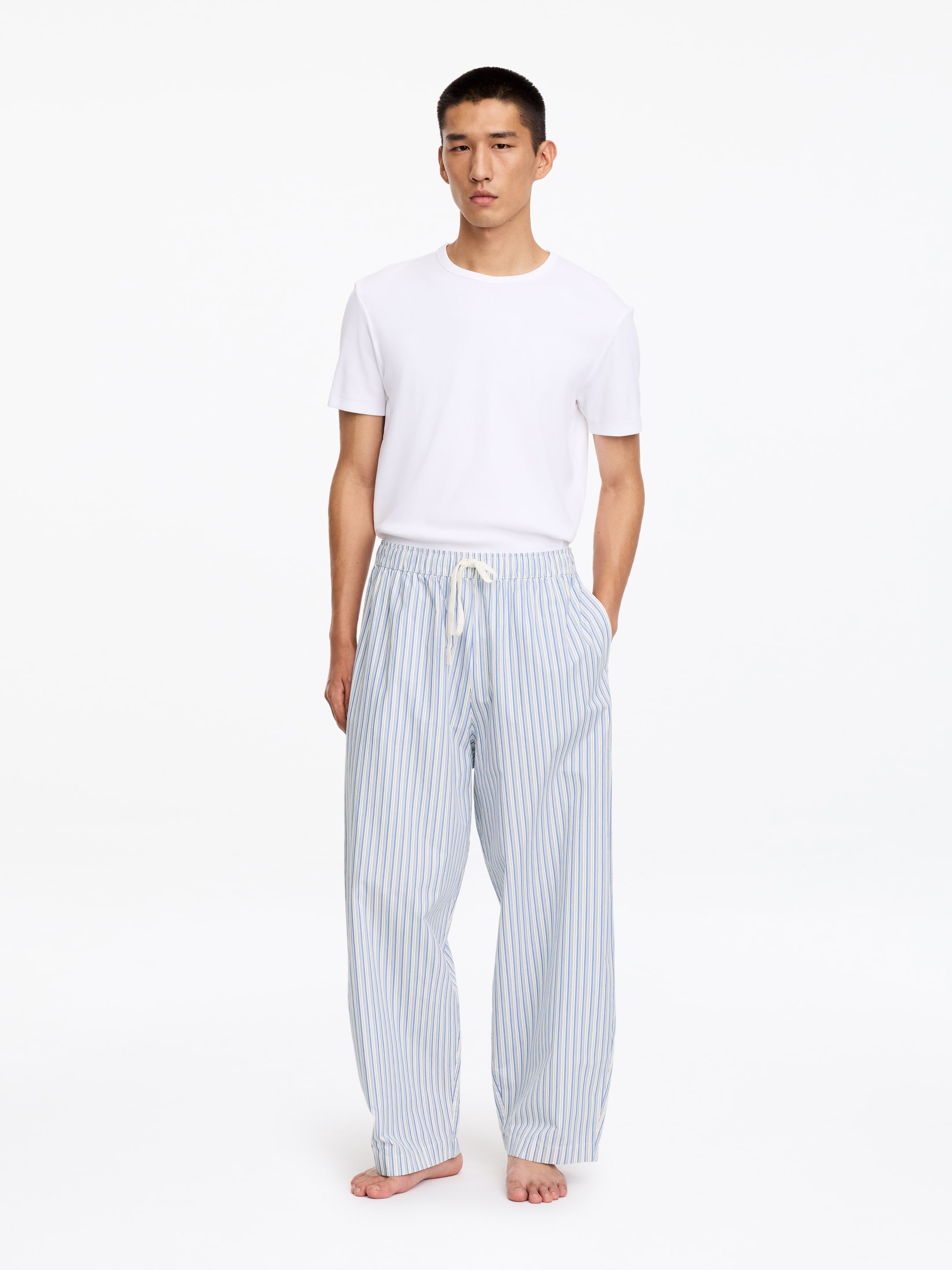 Pantalones de pijama de rayas-Blue-20360