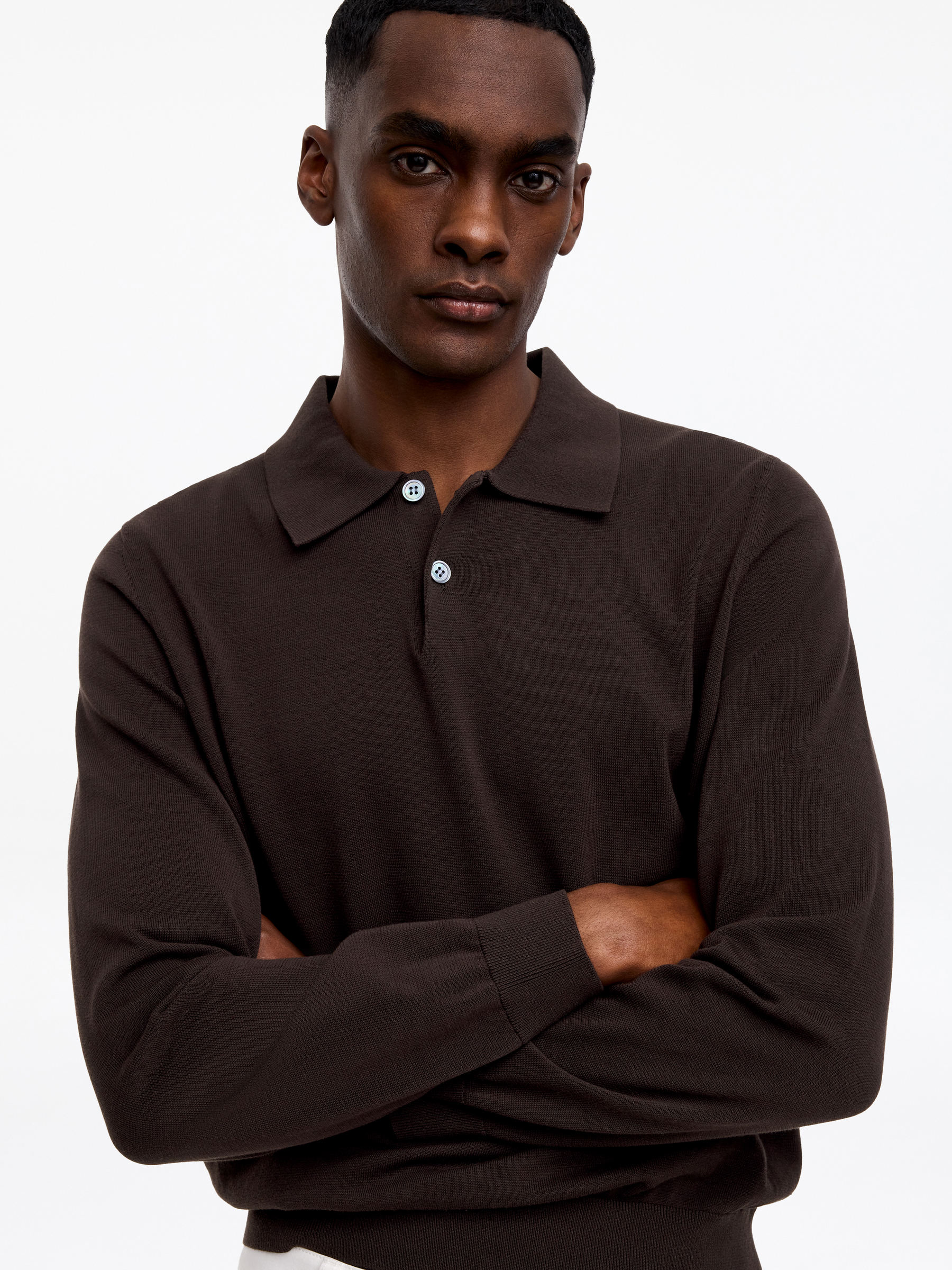 Polo de algodón - Marrón oscuro - Corte estándar - Men - StillMedia/Lookbook - 4