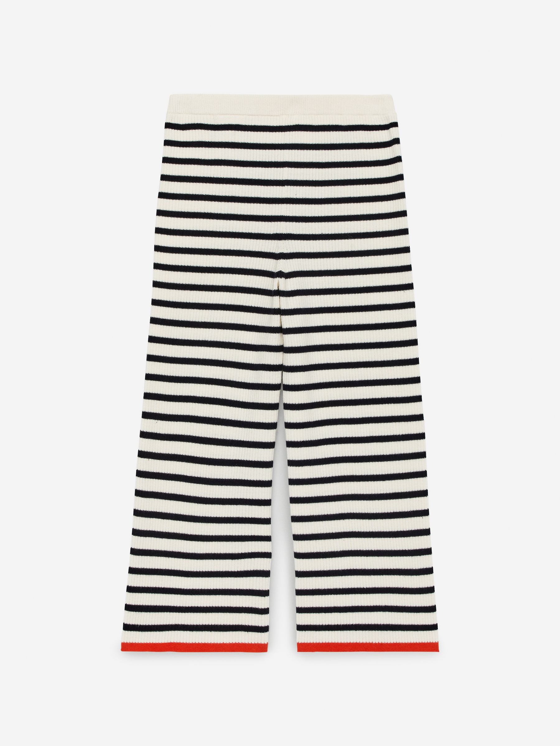 Rib-Knitted Trousers - White/Black - Relaxed fit - Children - StillMedia/DescriptiveStillLife - 2