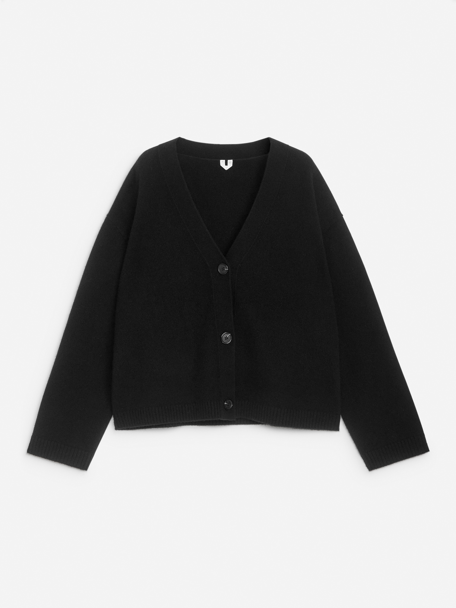 Strickjacke aus Kaschmir und Wolle - Schwarz/Graumeliert