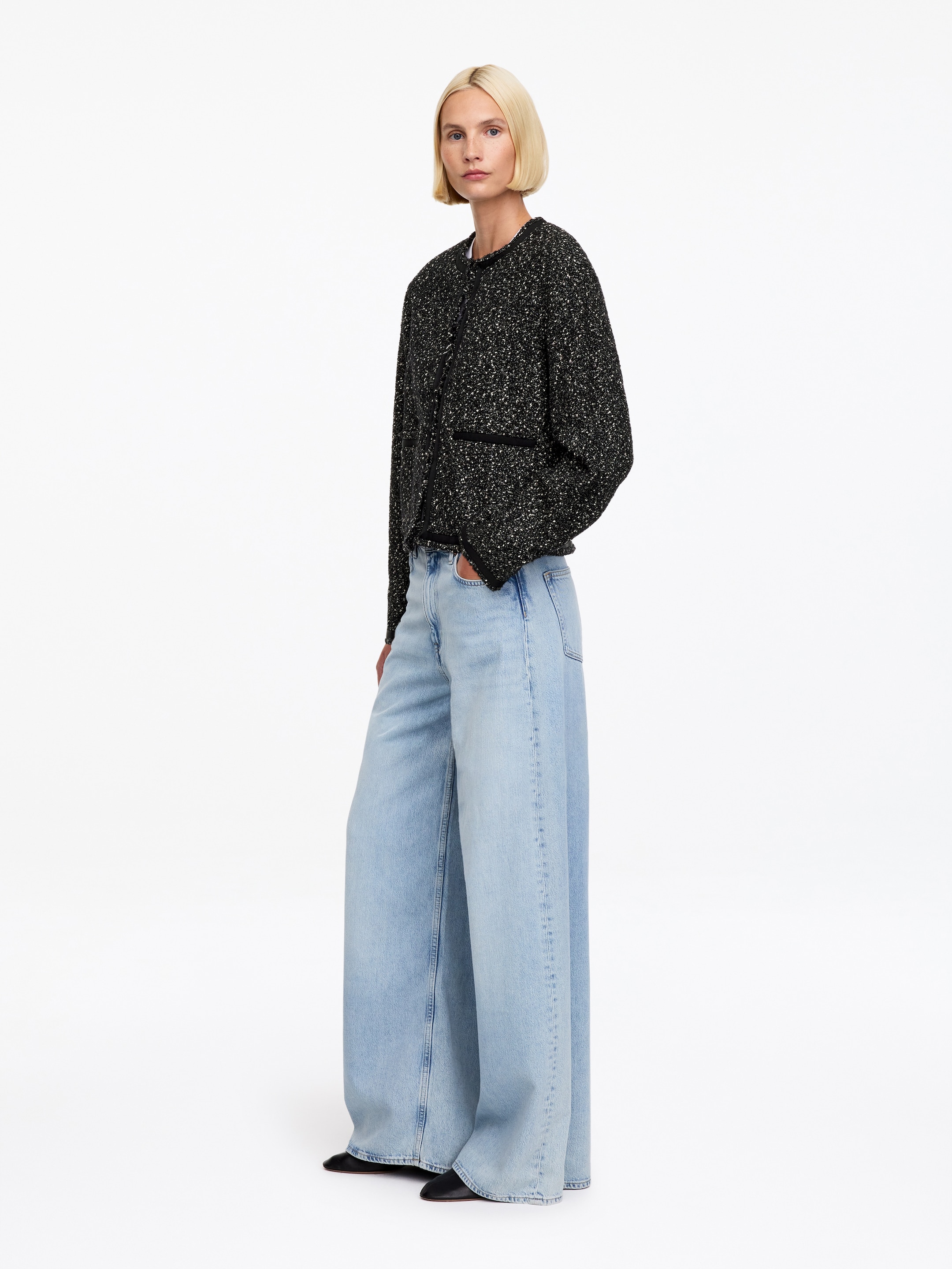 Bouclé Jacket - Black/White - Regular fit - women - StillMedia/Lookbook - 2