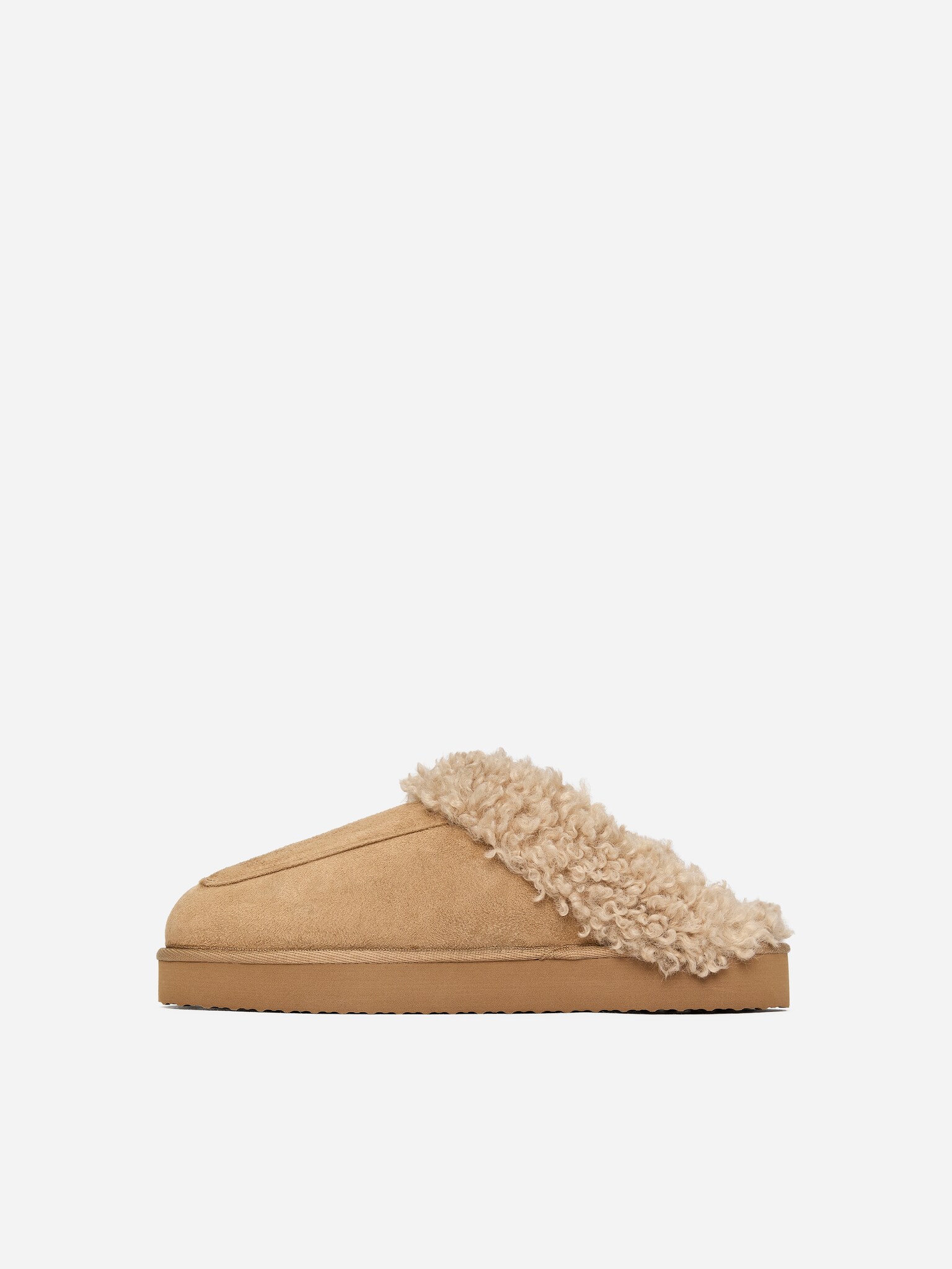 Kunstfell-Hausschuh - Beige - 5
