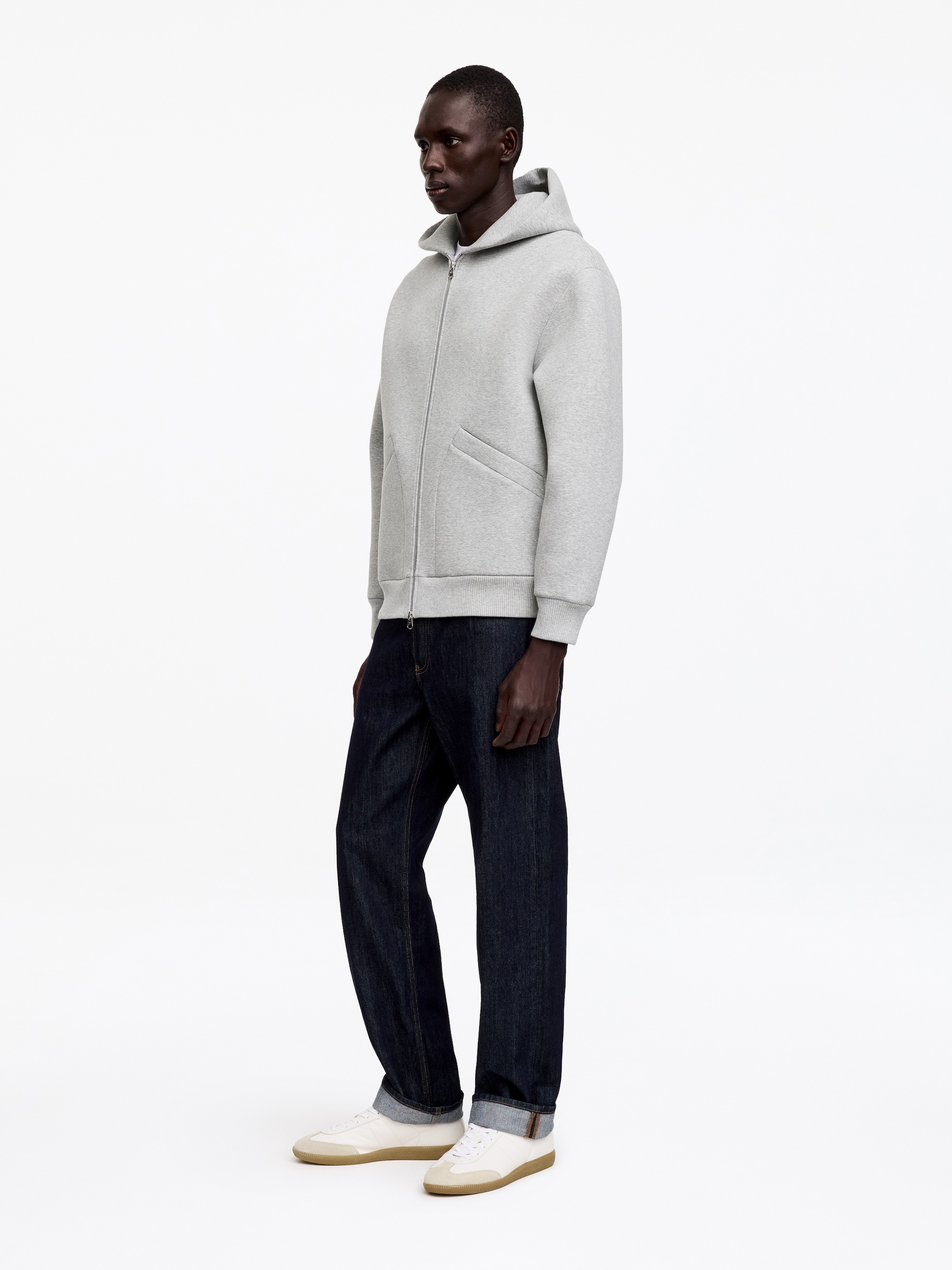 Bluza z kapturem z pianki neoprenowej - Szary melanż - Fason normalny - men - StillMedia/Lookbook - 5