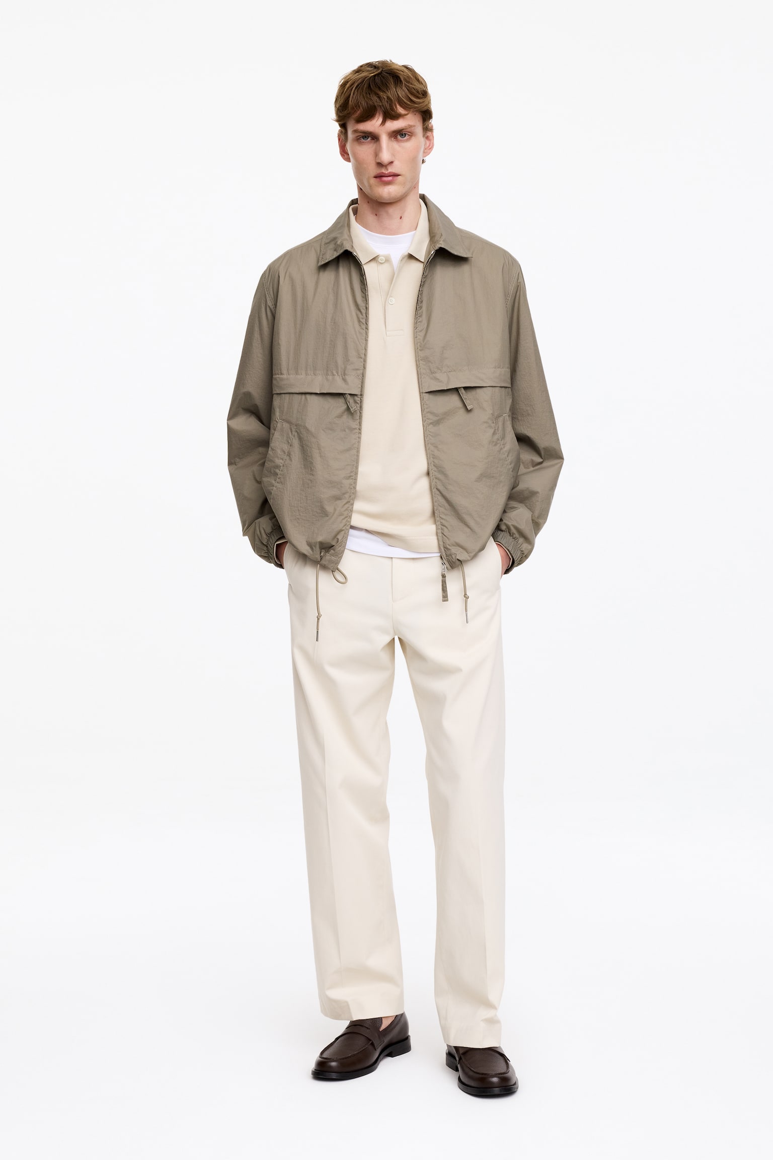 Nylon windjack - Taupe/Zwart - 1