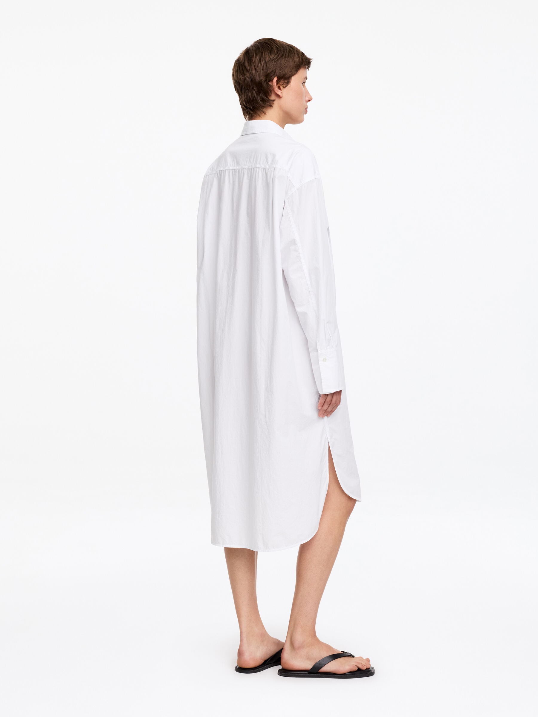 Robe-chemise en coton - Blanc - Loose fit - Femme - StillMedia/Lookbook - 3