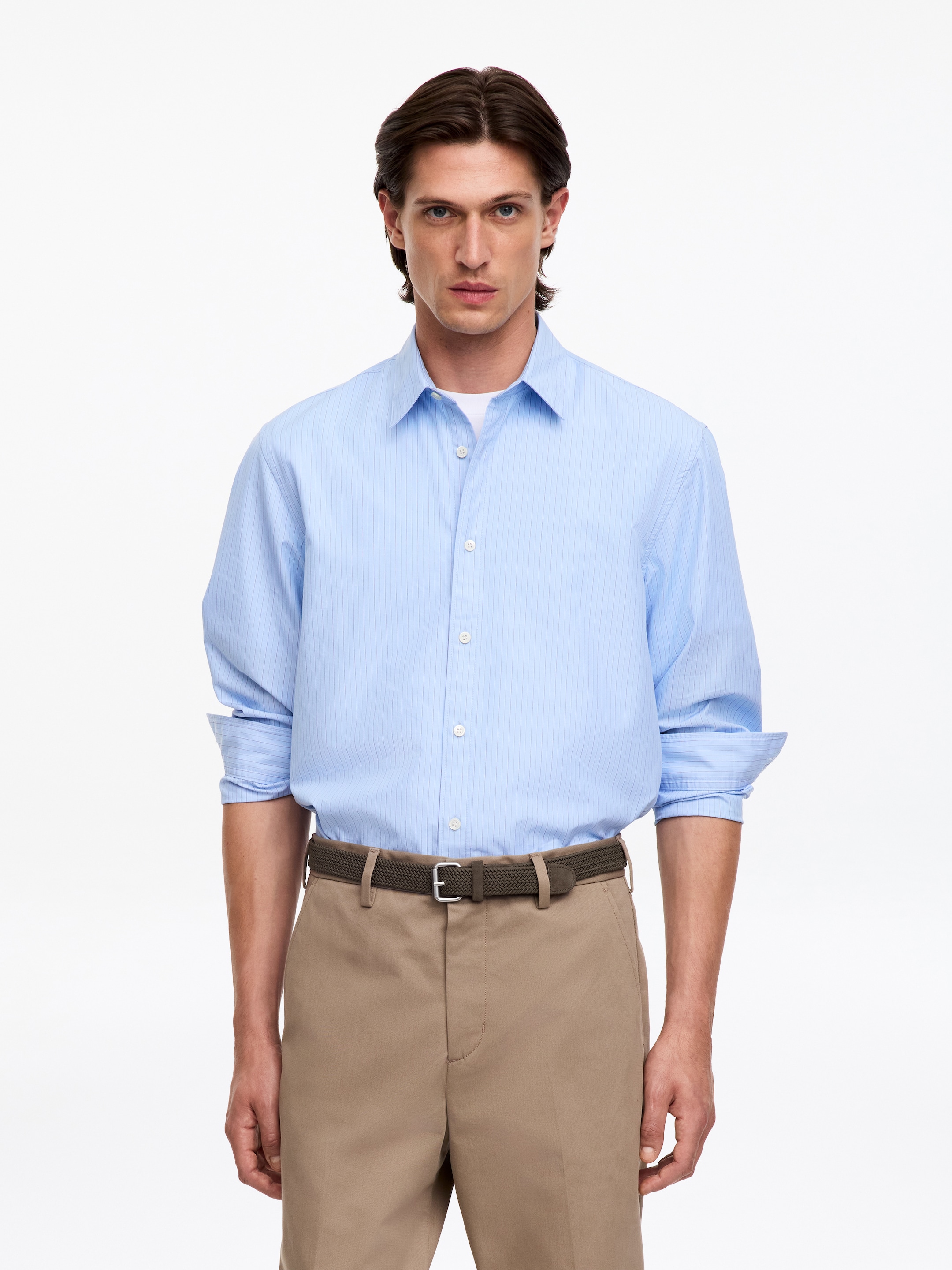 Pleciony skórzany pasek - Ciemnoszary - men - StillMedia/Lookbook - 5