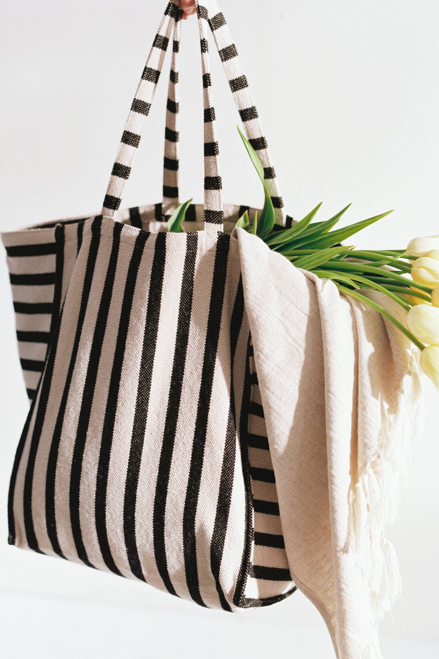 Vászontáska-Fekete/Törtfehér - 7